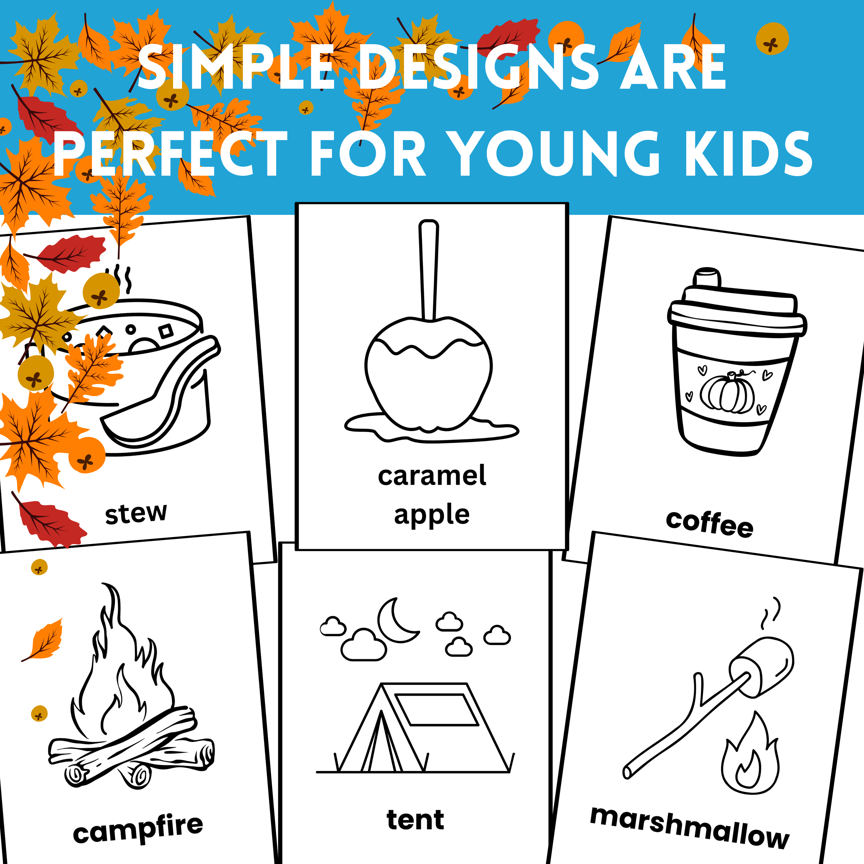 Fall Preschool Coloring Pages – Big and Easy Autumn Activity Sheets for Little Learners