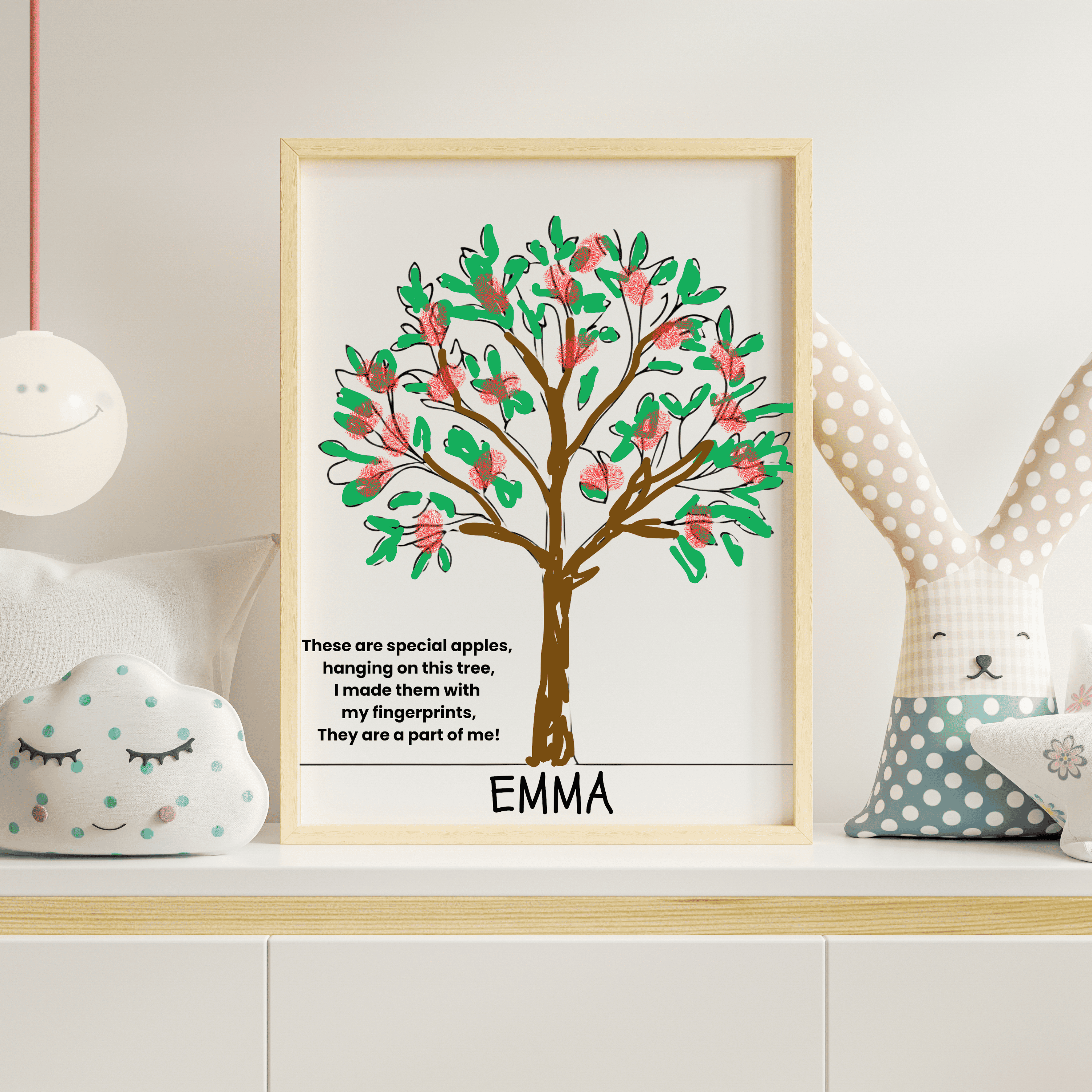 Apple Fingerprint Poem | LOW PREP Preschool Art Fall Craft Activity