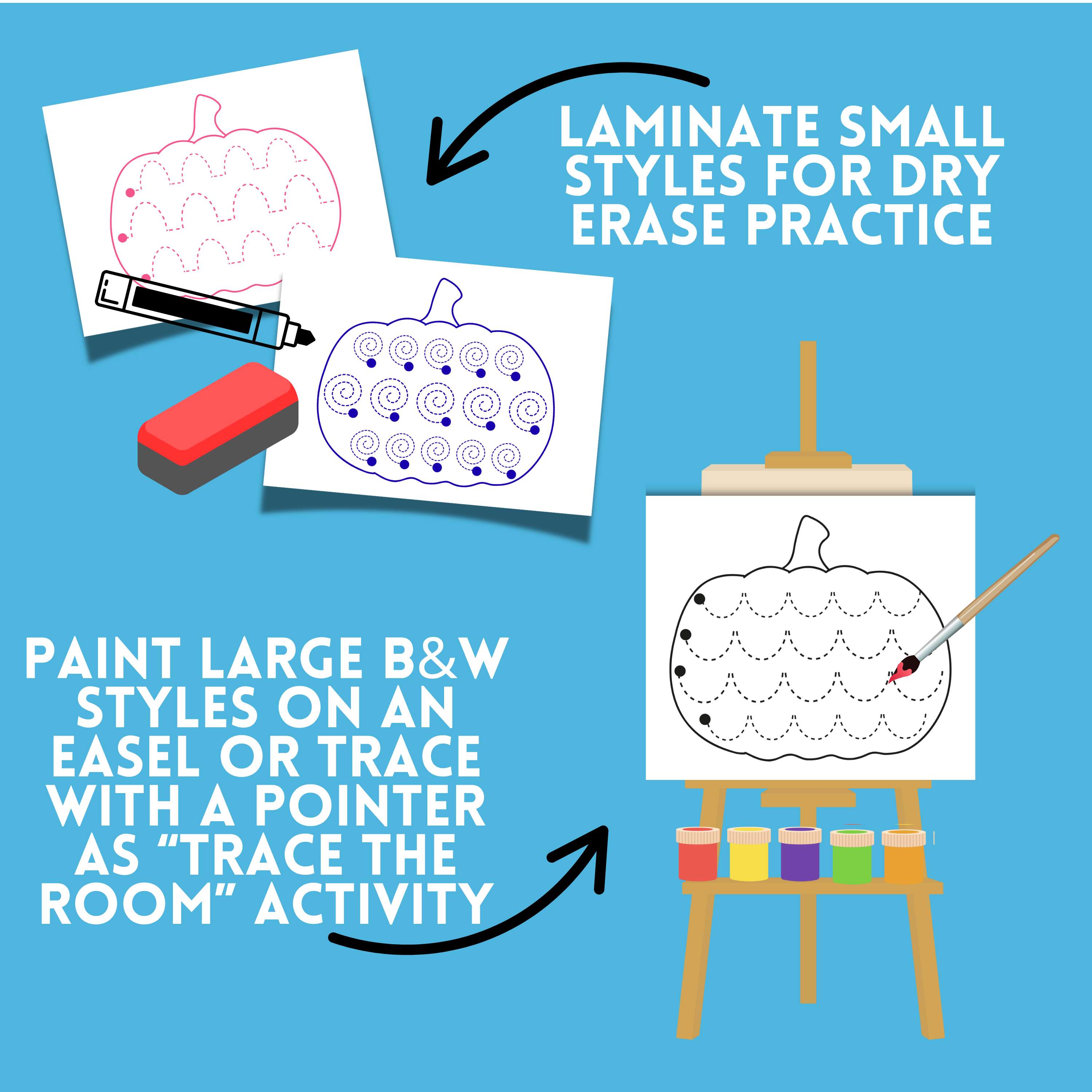 Pumpkin Fine Motor Prewriting Tracing Activities for Preschool