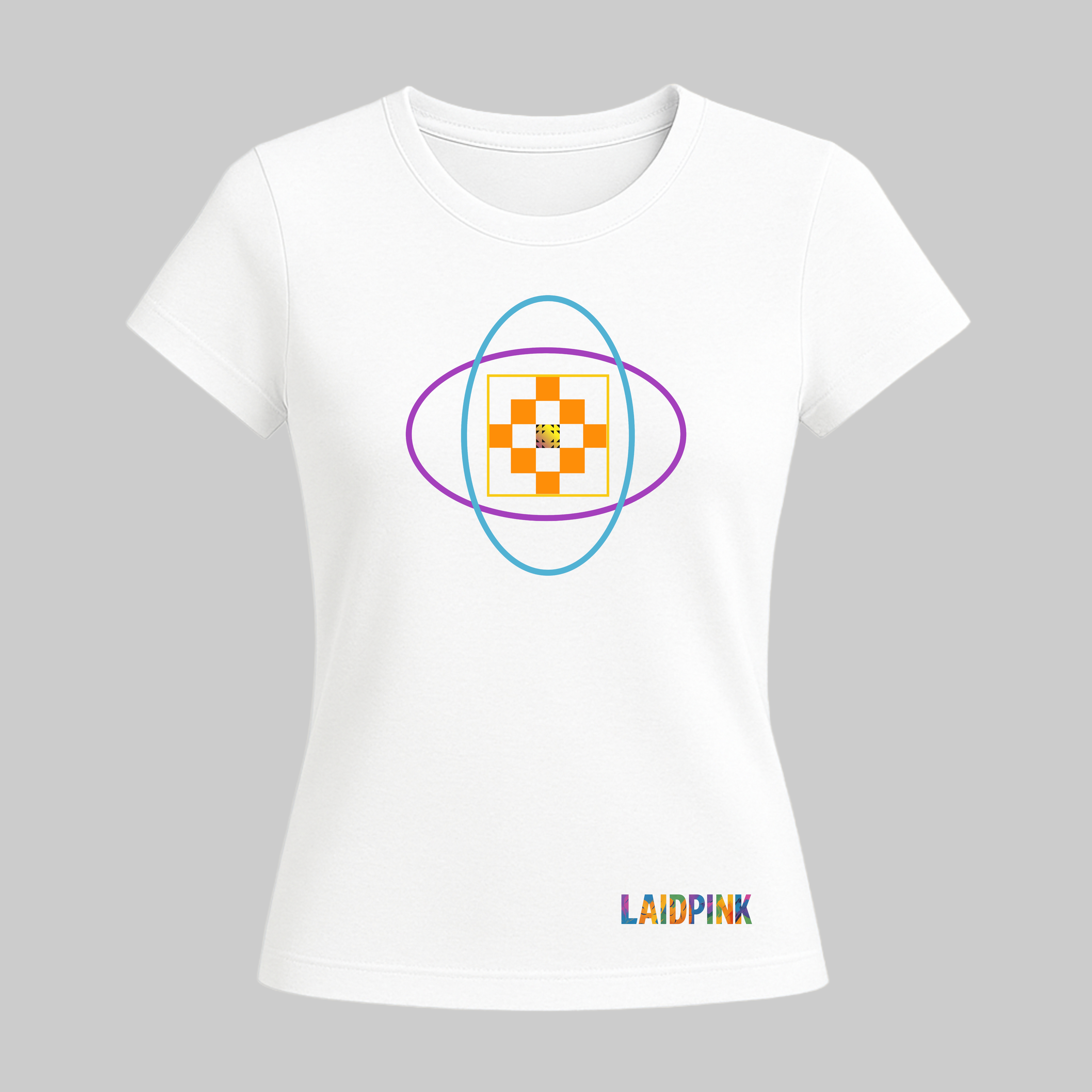 Geometric Logo Art White T-Shirt