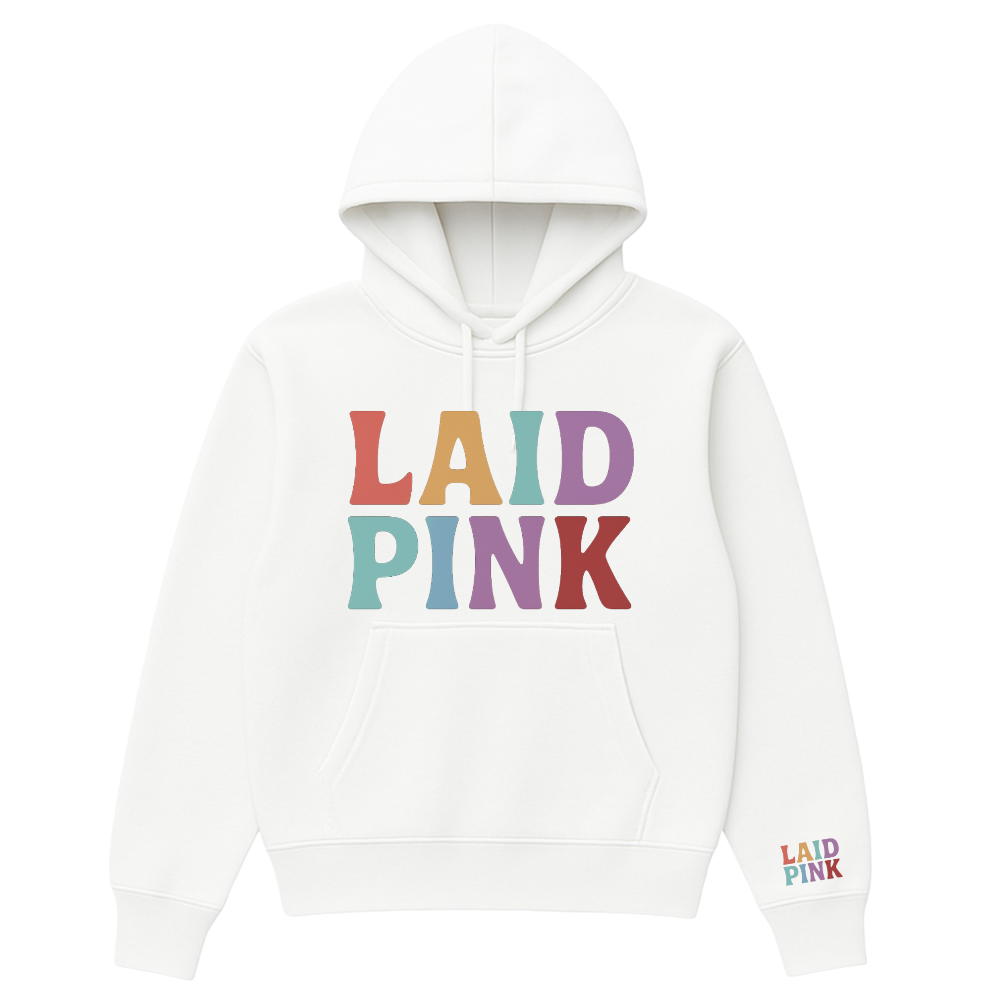 Laid Pink White Hoodie