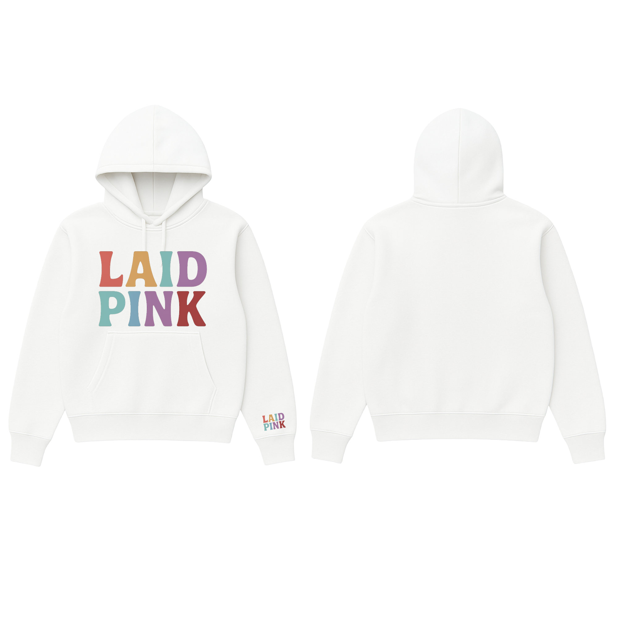 Laid Pink White Hoodie