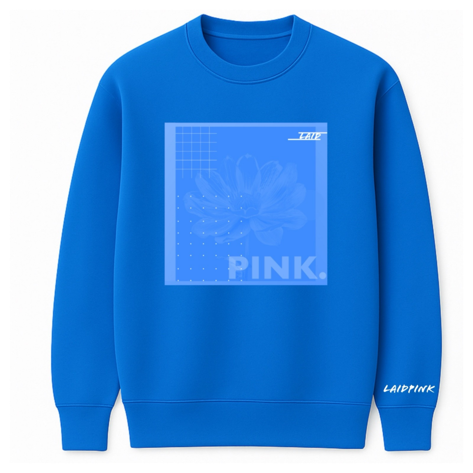Blue LAIDPINK Graphic Sweatshirt
