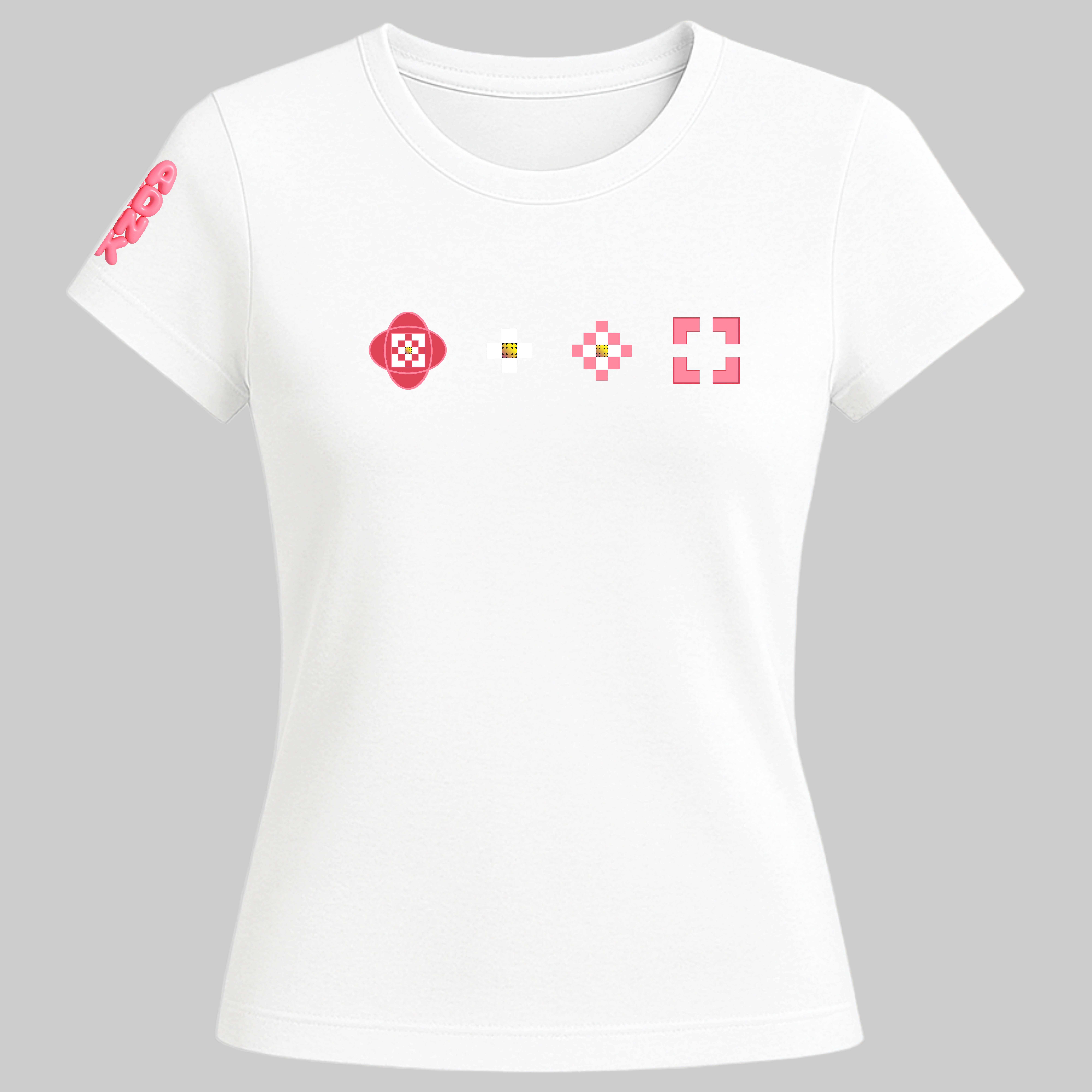 Women's White Laidpink Graphic Tee