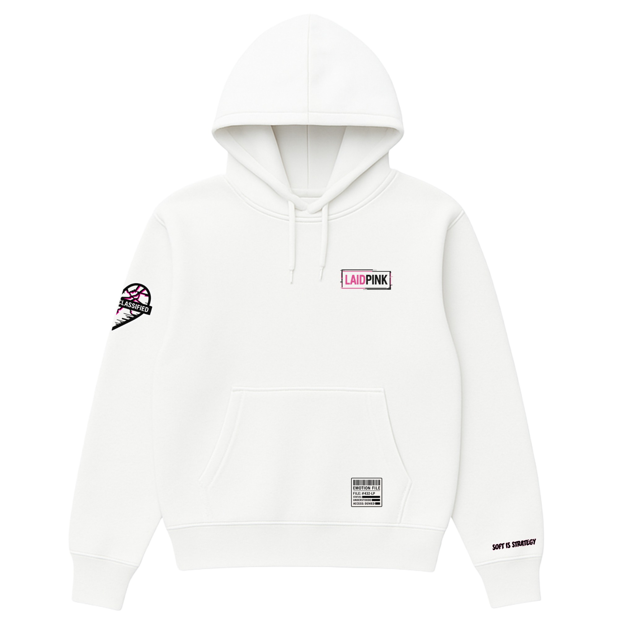 White LaidPink Hoodie