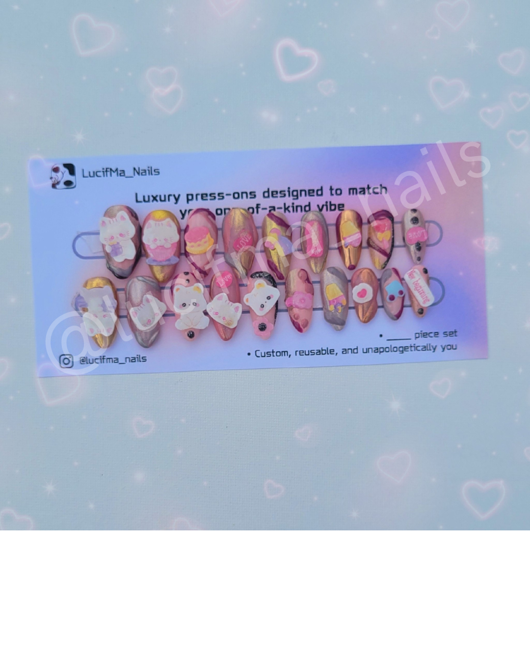 ✨ Purrfect Glam – Cat Lover Press-On Nails ✨