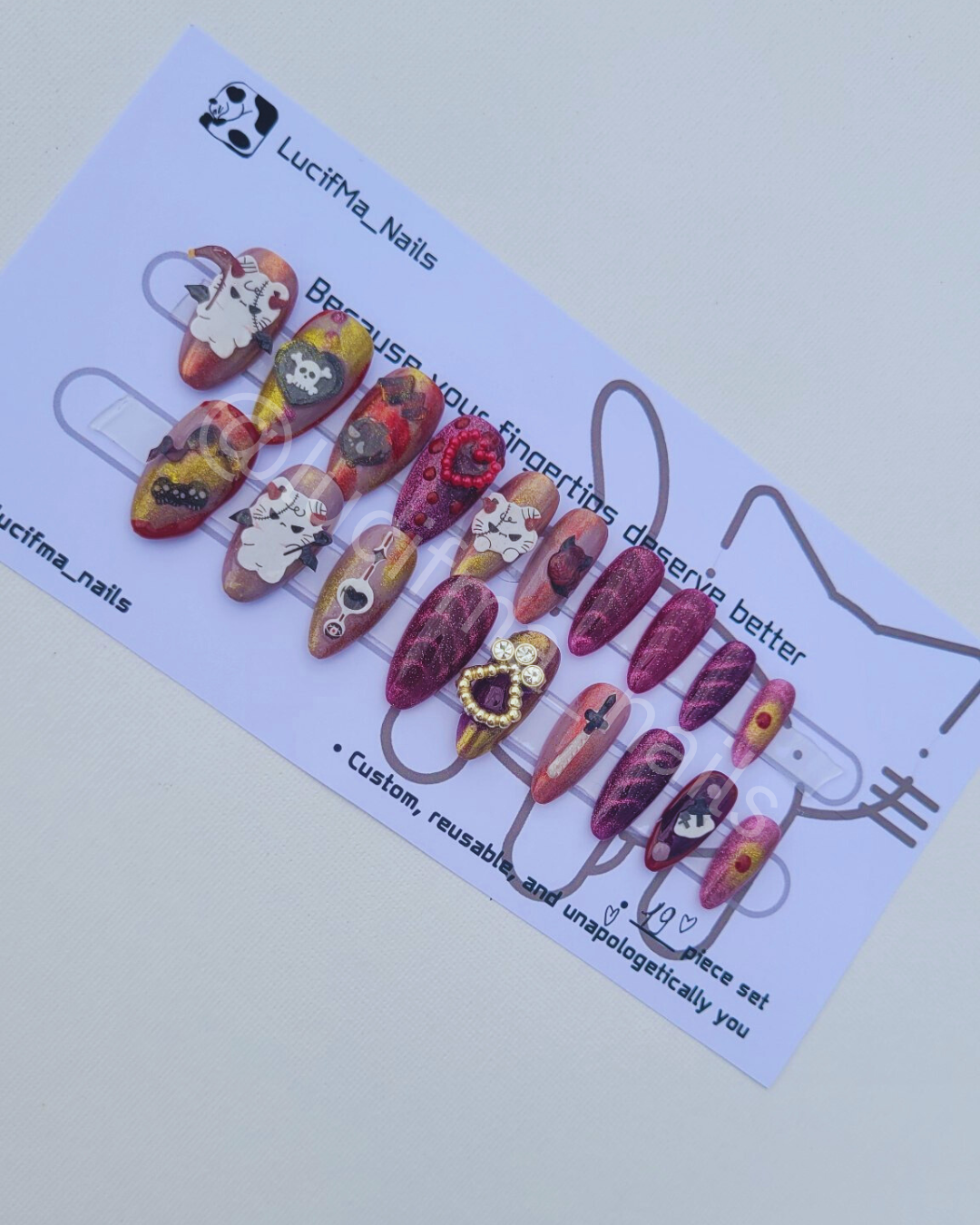 ✨ Obsessive Glam – Yandere Luxe Press-On Nails ✨