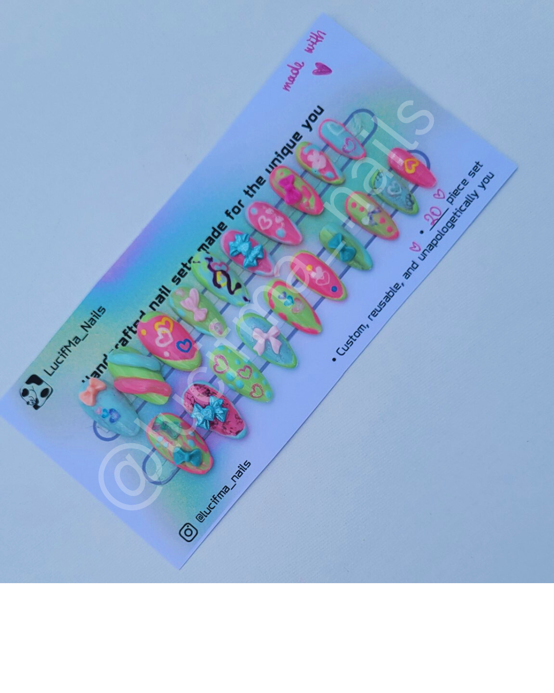 Gleam & Glow Handcrafted Colorful Press-On Nail Set