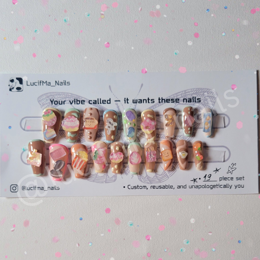 ✨ Sweet & Yummy – Dessert Lover Press-On Nails ✨