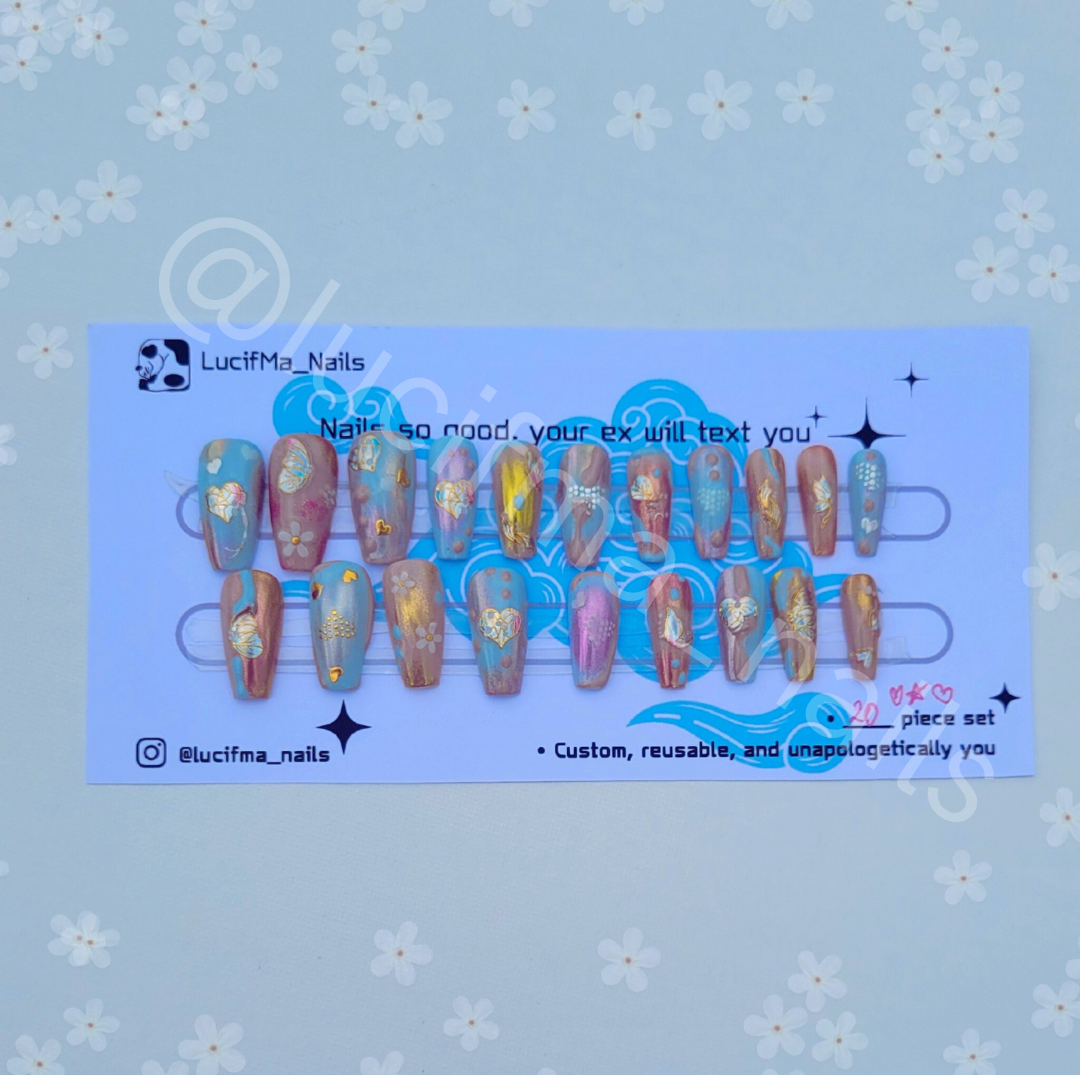 Floral Daydreams Handmade Press-On Nails Set