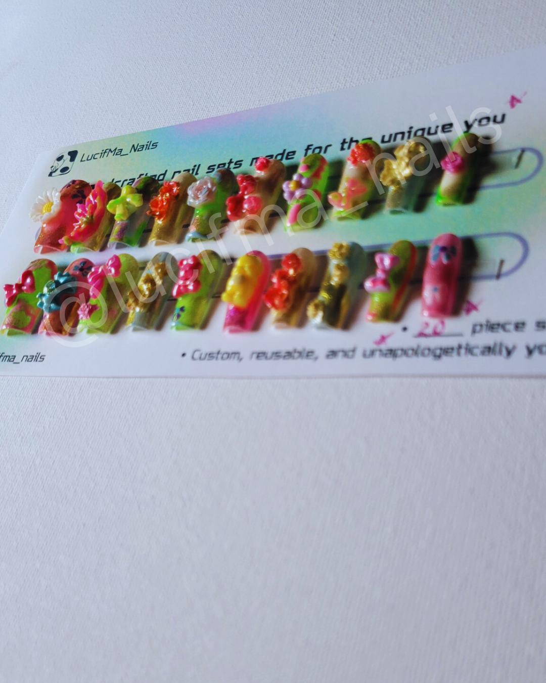 ☀️🌸 Vibrant Bloom – Summer Floral Press-On Nails 🌸☀️