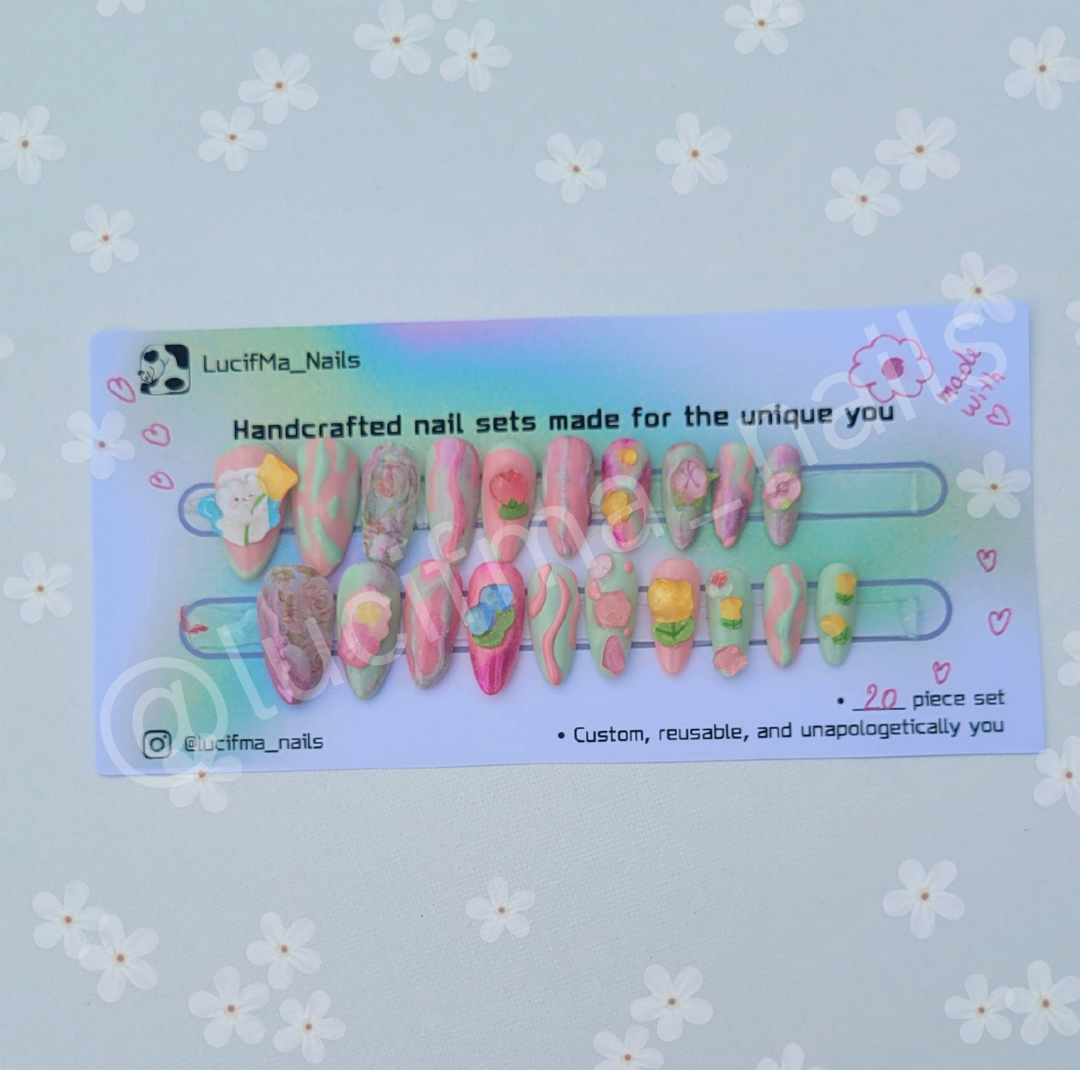 ✨ Blooming Bunny Bliss – Spring Press-On Nails ✨