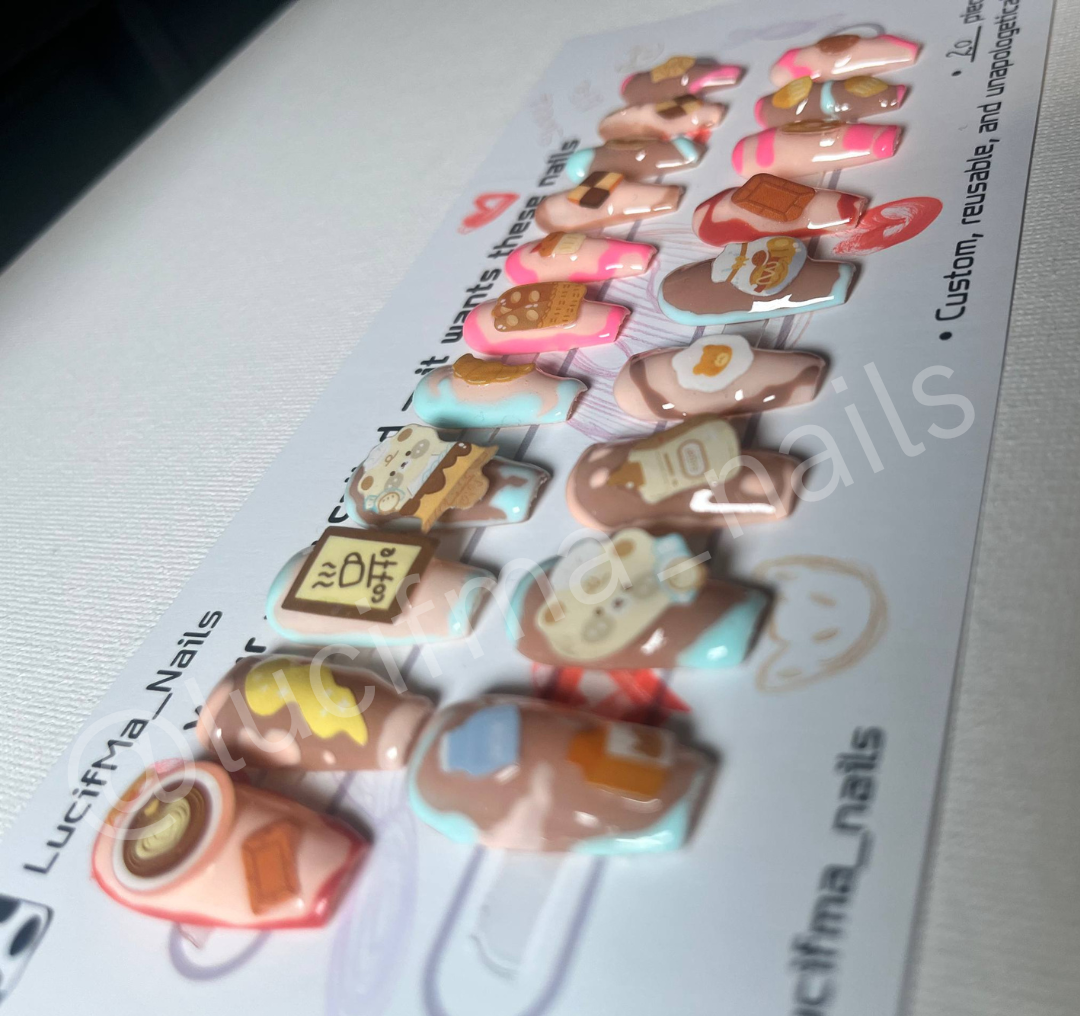 🍩🍦 Sweet Treats – Dessert Lover’s Press-On Nails 🍦🍩