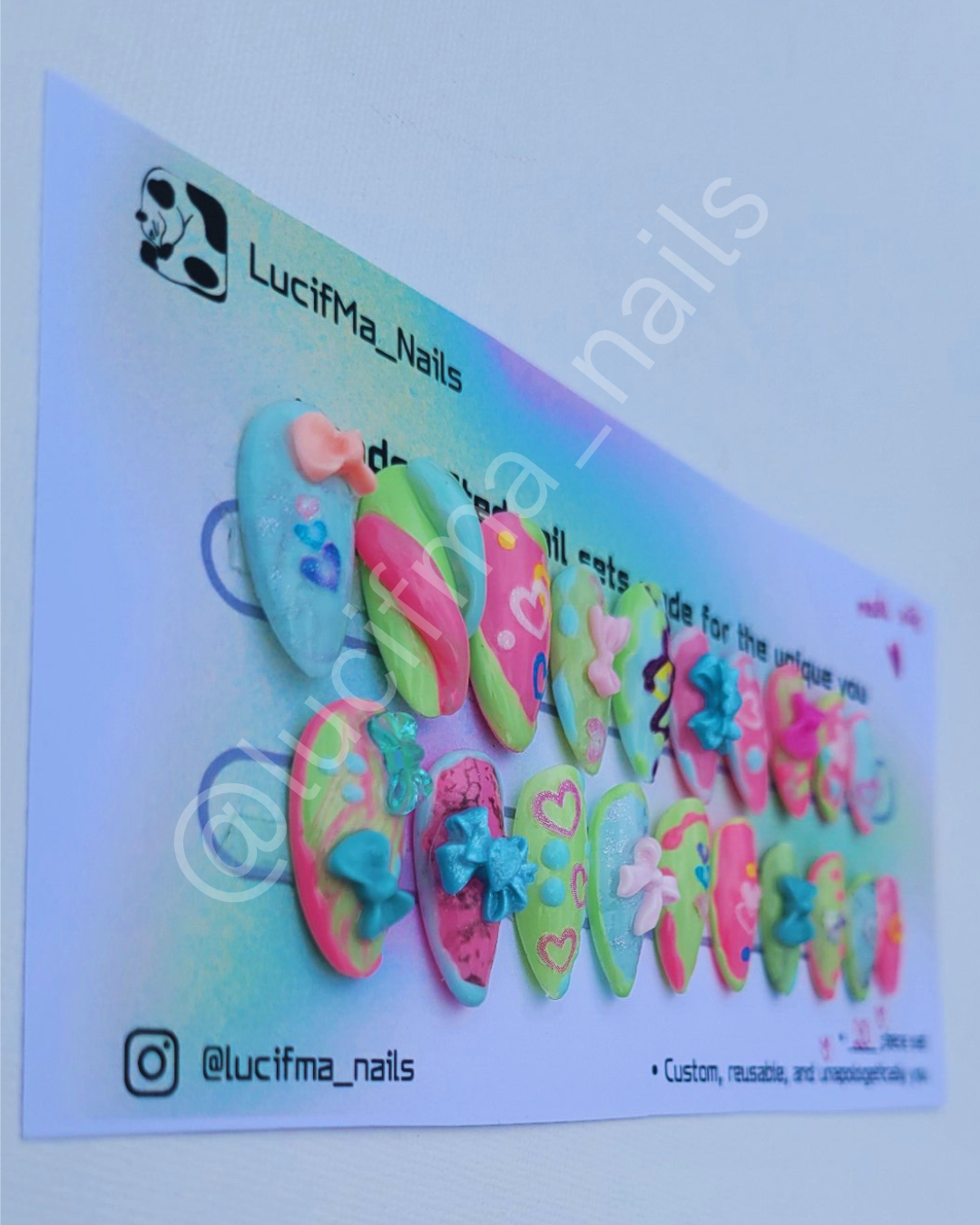 Gleam & Glow Handcrafted Colorful Press-On Nail Set