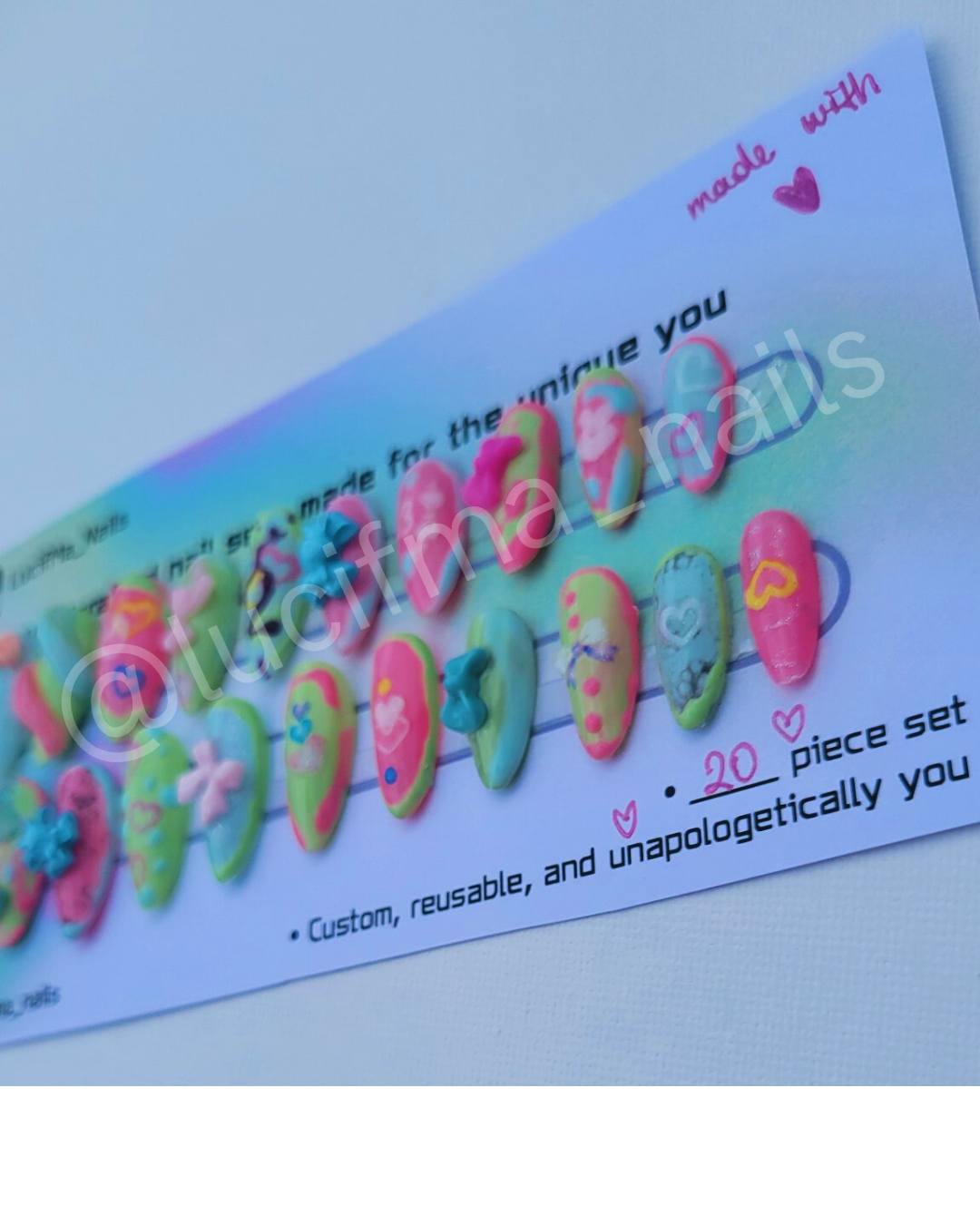 Gleam & Glow Handcrafted Colorful Press-On Nail Set
