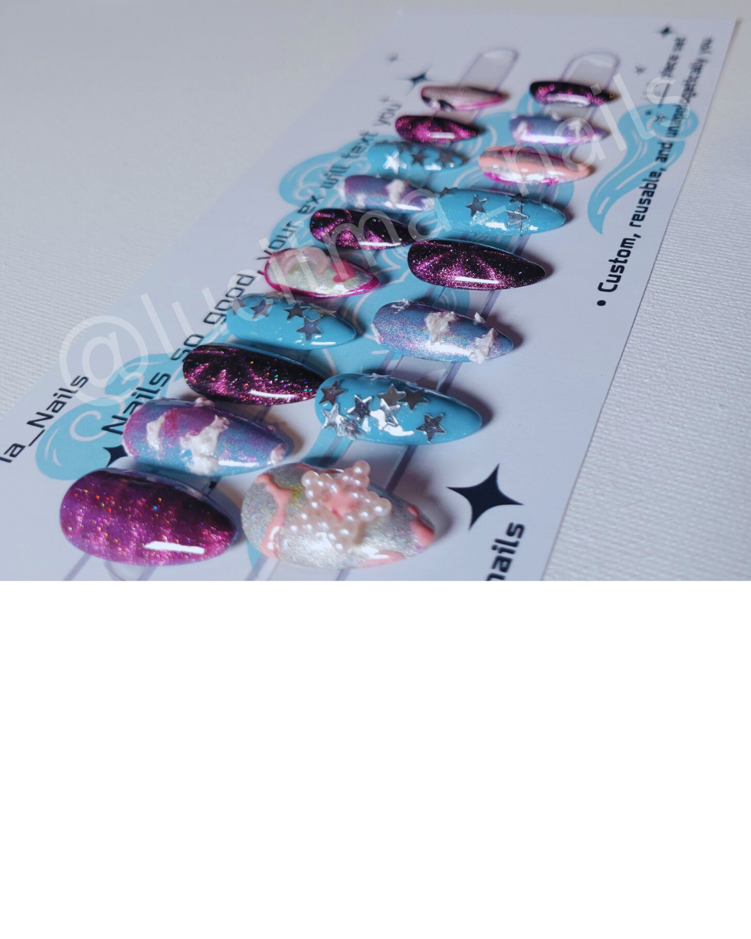 💫✨ Evening Sky Glam – Press-On Nails ✨💫