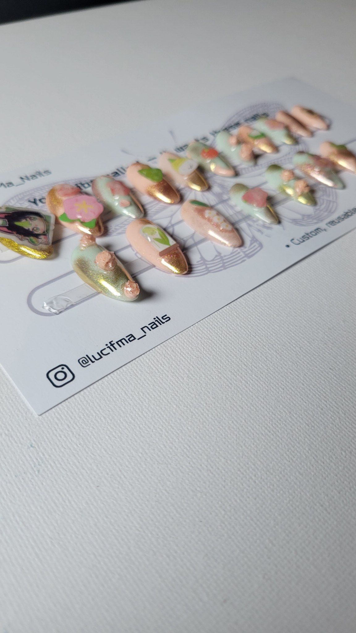 🌿 Forest Charm – Tighnari Inspired Press-On Nails 🌿