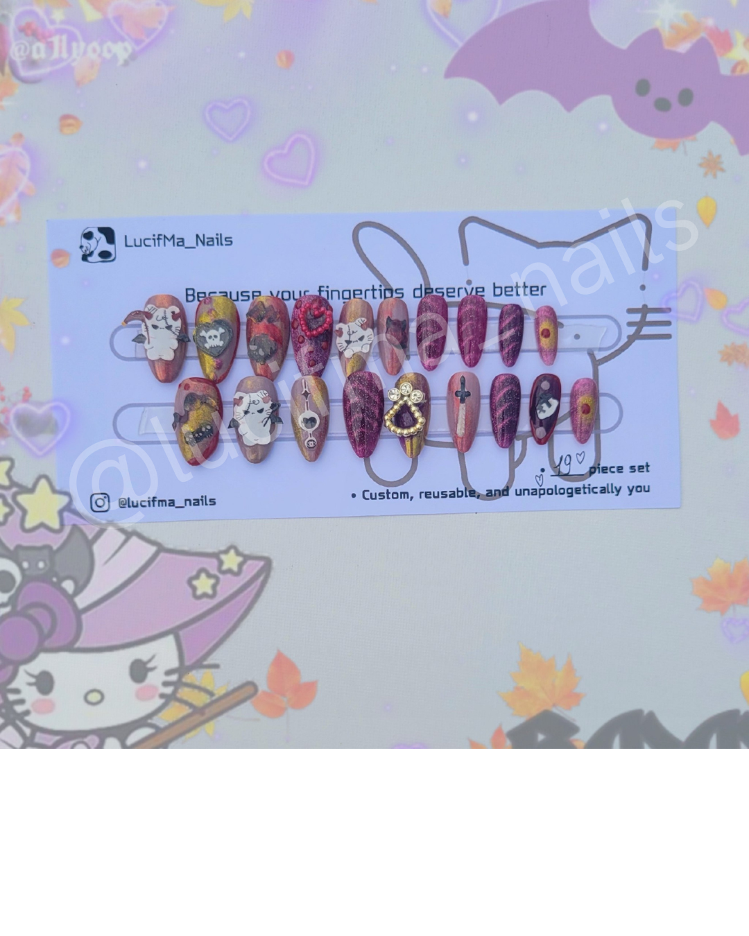 ✨ Obsessive Glam – Yandere Luxe Press-On Nails ✨