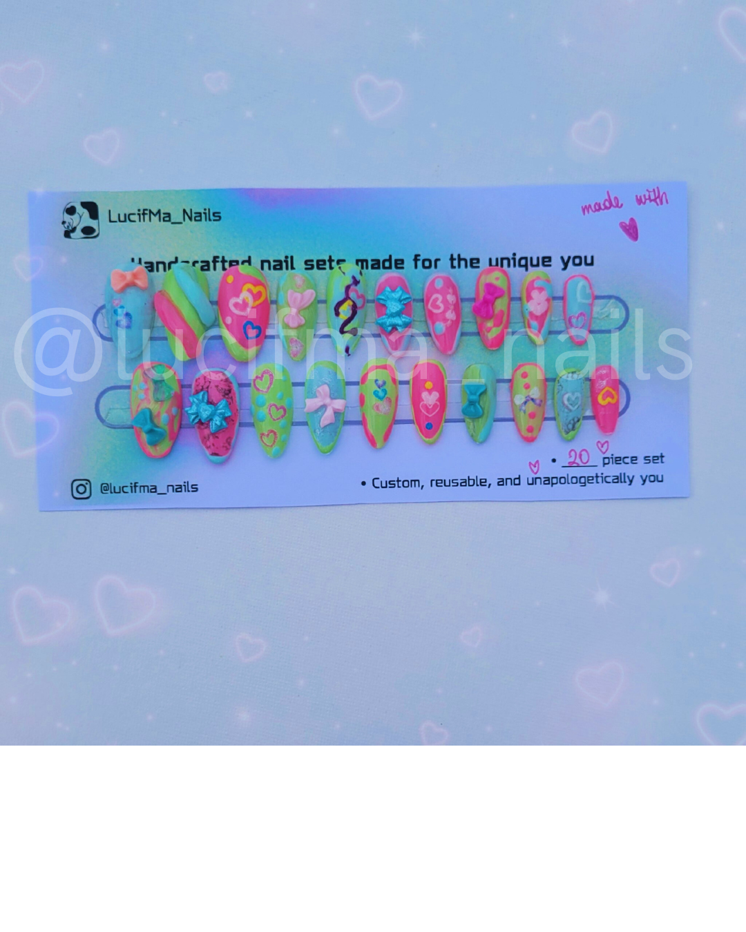 Gleam & Glow Handcrafted Colorful Press-On Nail Set
