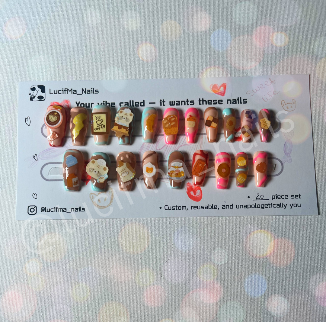 🍩🍦 Sweet Treats – Dessert Lover’s Press-On Nails 🍦🍩