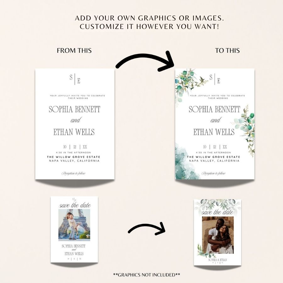 PLR Canva Wedding Invitation Suite Templates