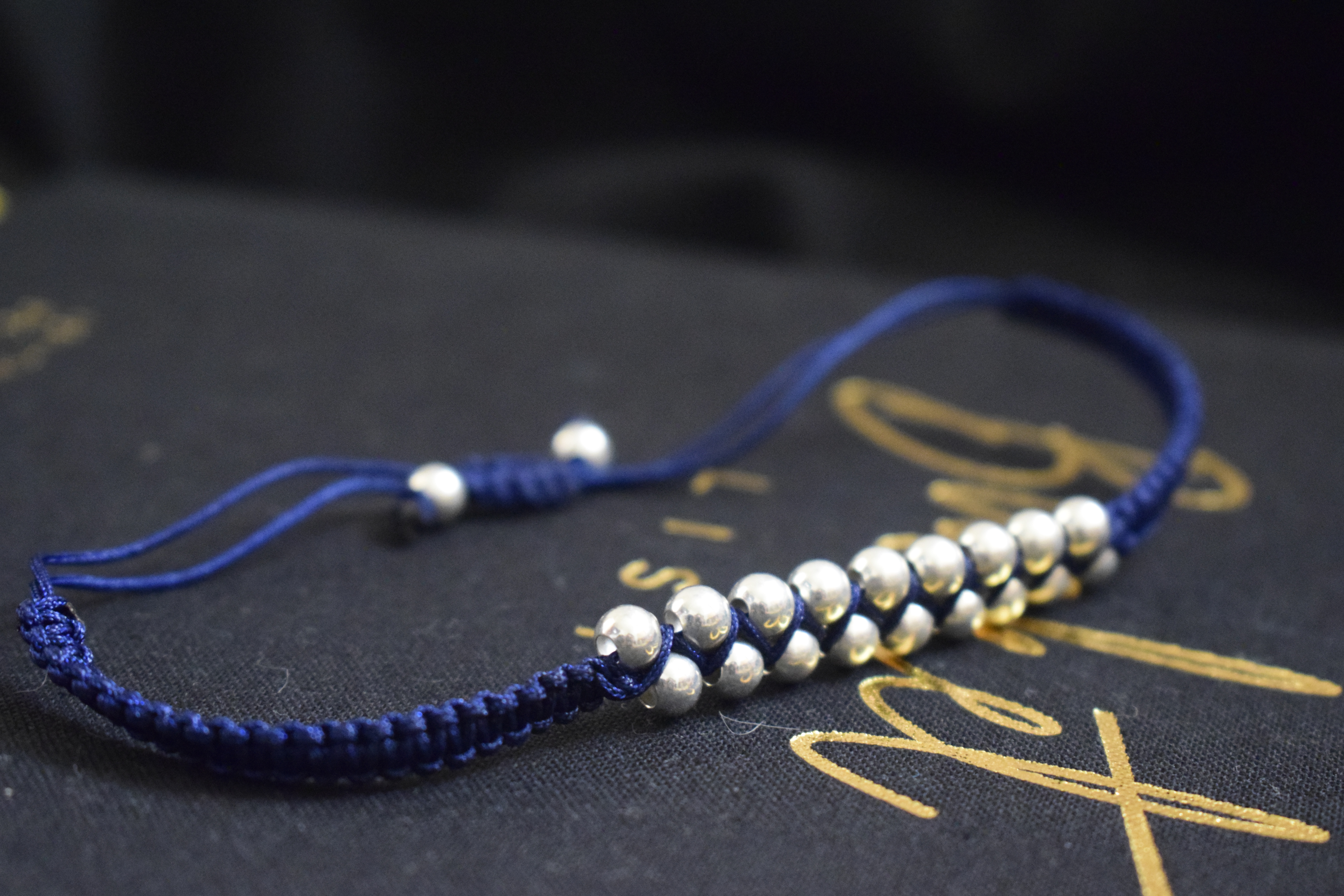 Pulsera de hilo Doble Carril Plata