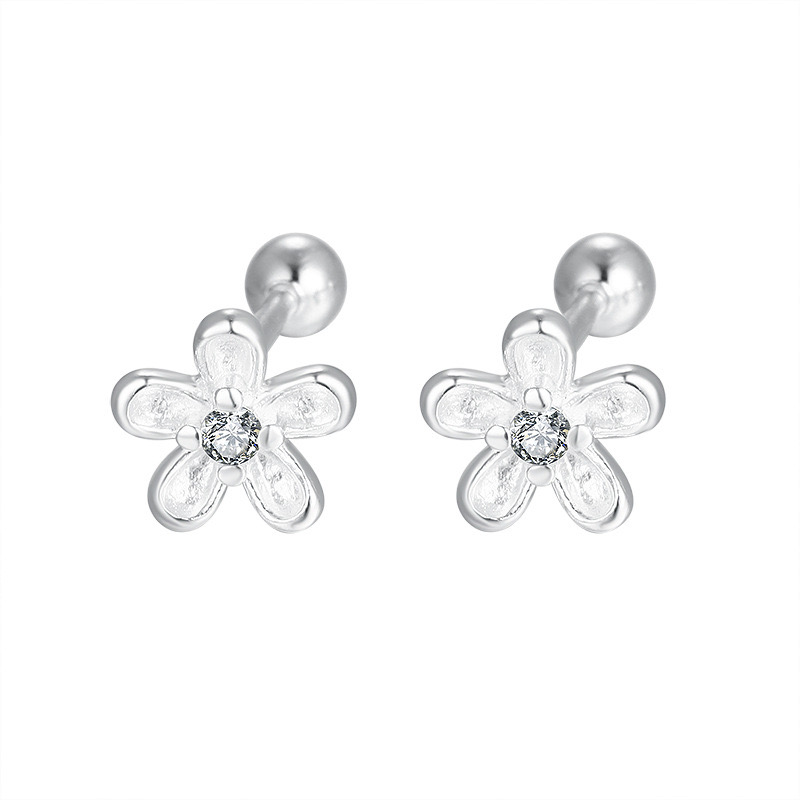 Aretes de flor de plata