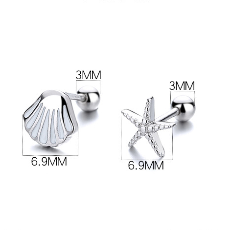 Aretes Concha y Estrella de Mar