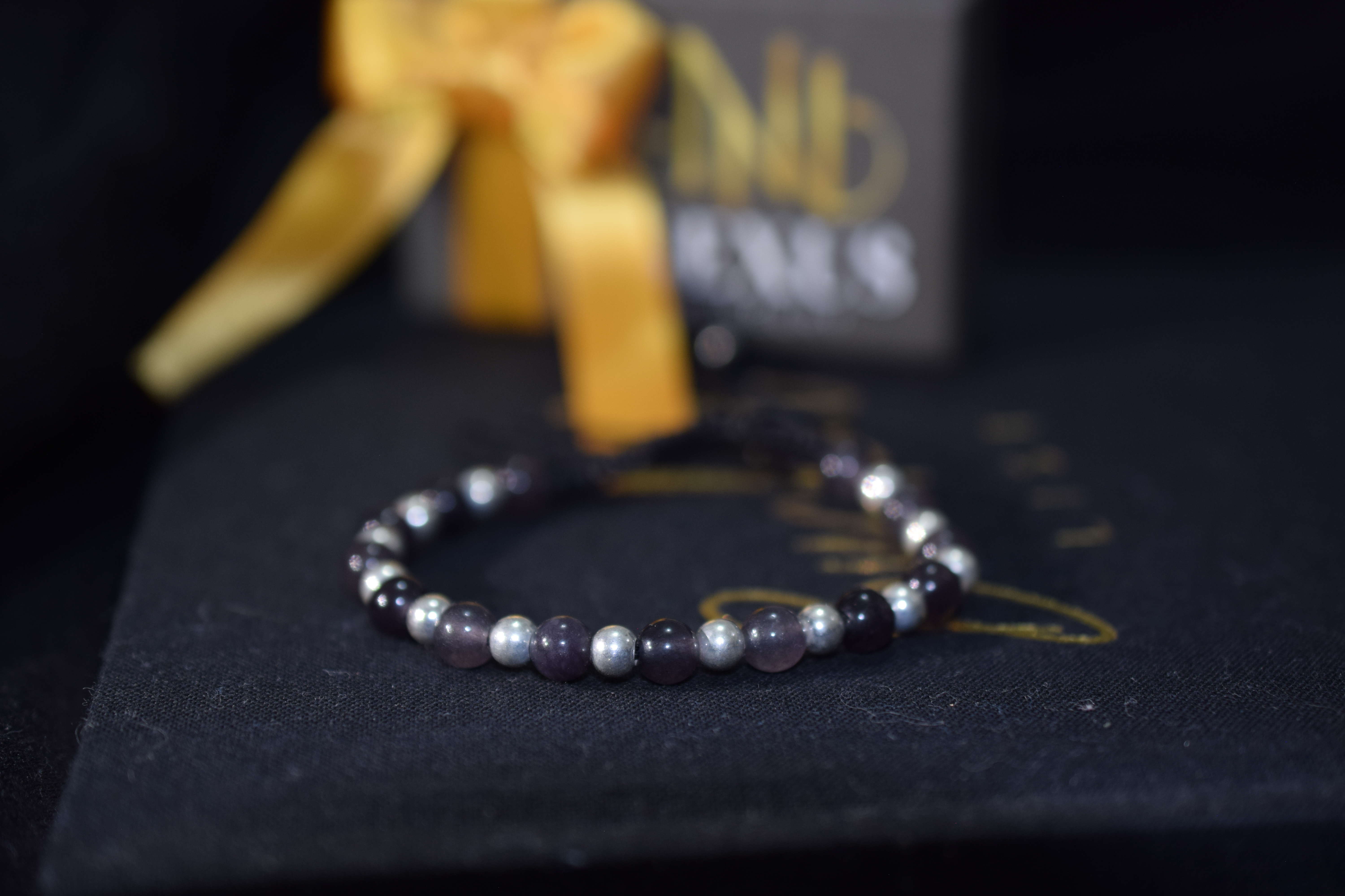 Pulsera de jade negro y plata