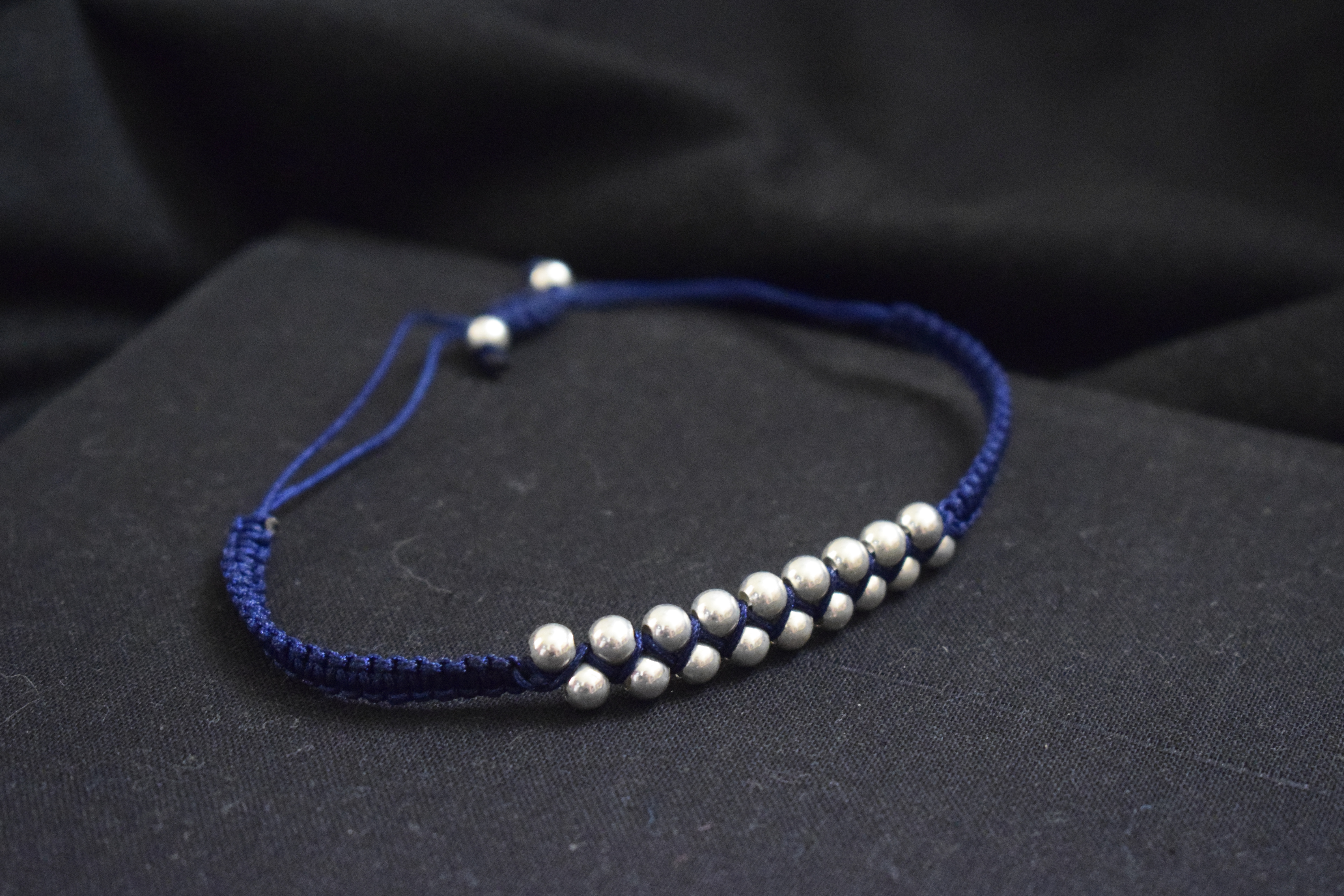 Pulsera de hilo Doble Carril Plata