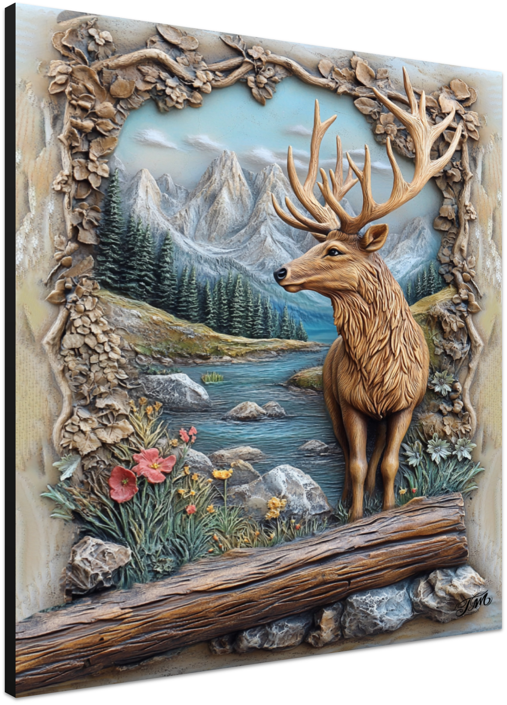 Deer's Woodlands 3D Wooden Art Print