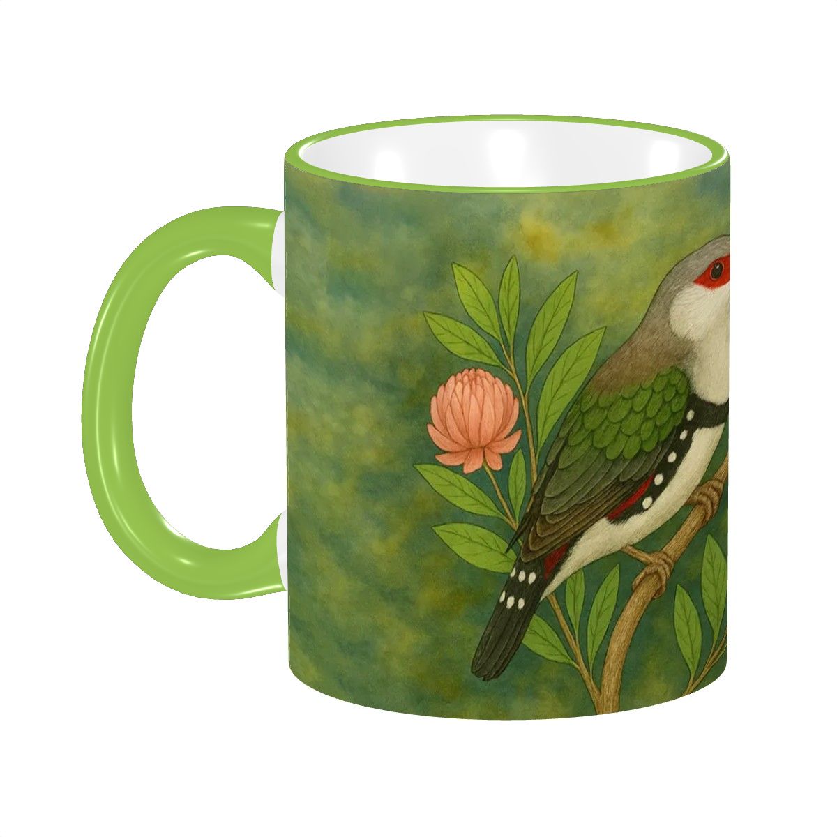 Diamond Firetail Bird Water Painting Custom Design Mug