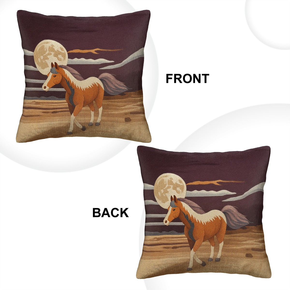 Horse Design Decorative Pillow
