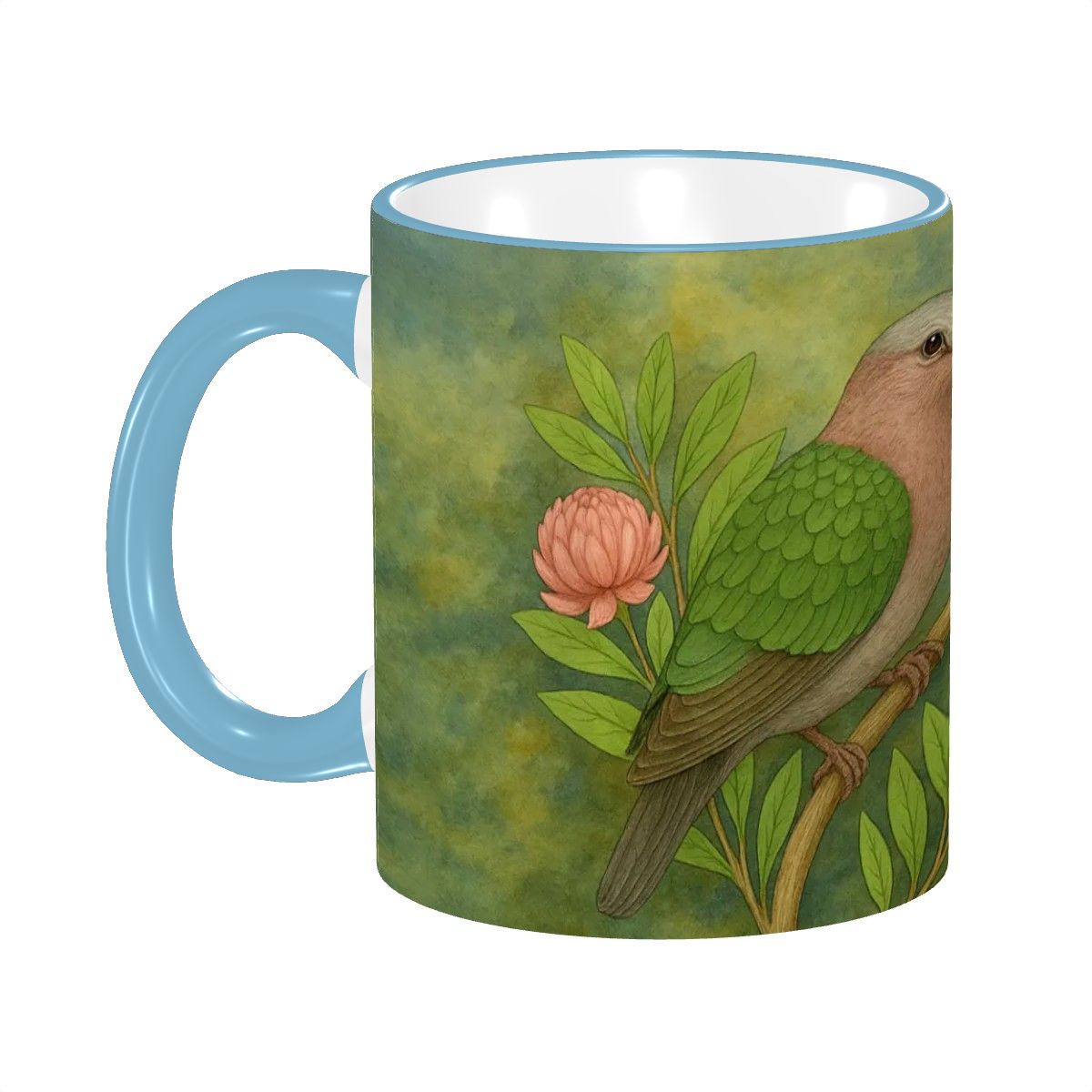 Emerald Dove Bird Water Painting Custom Design Mug
