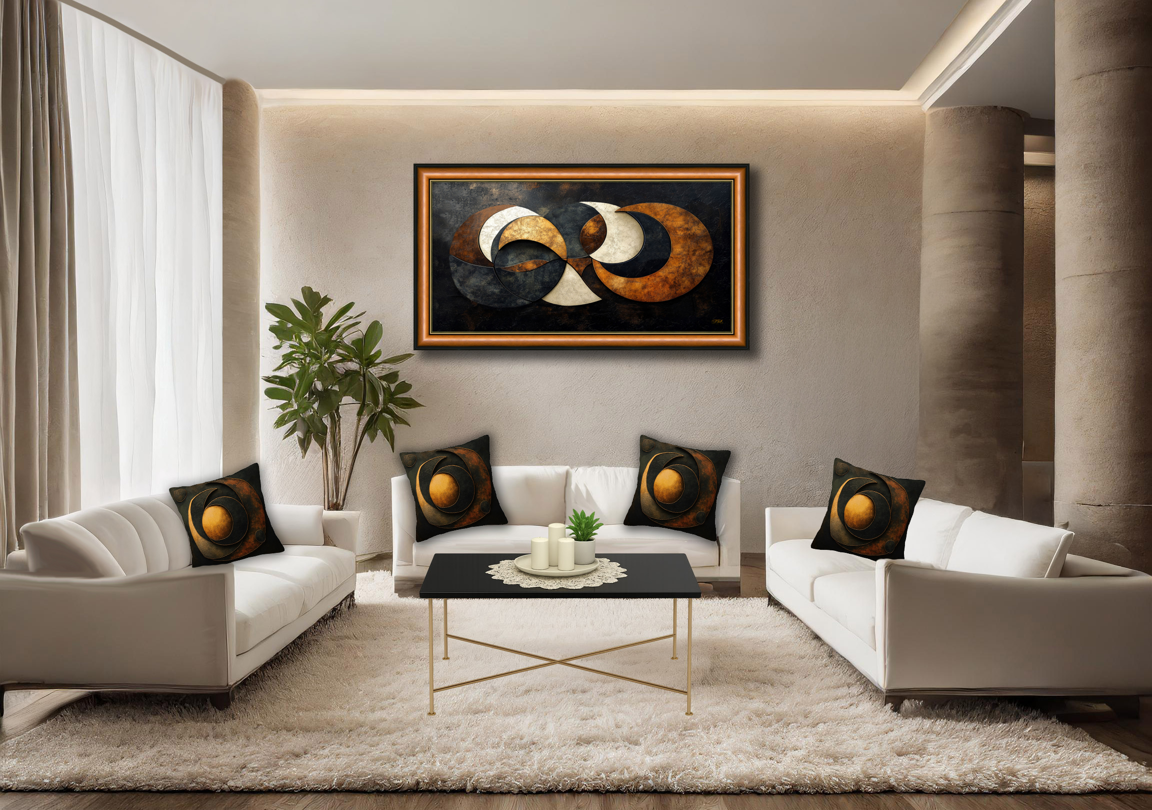 Celestial Leather Texture Look Framed Print