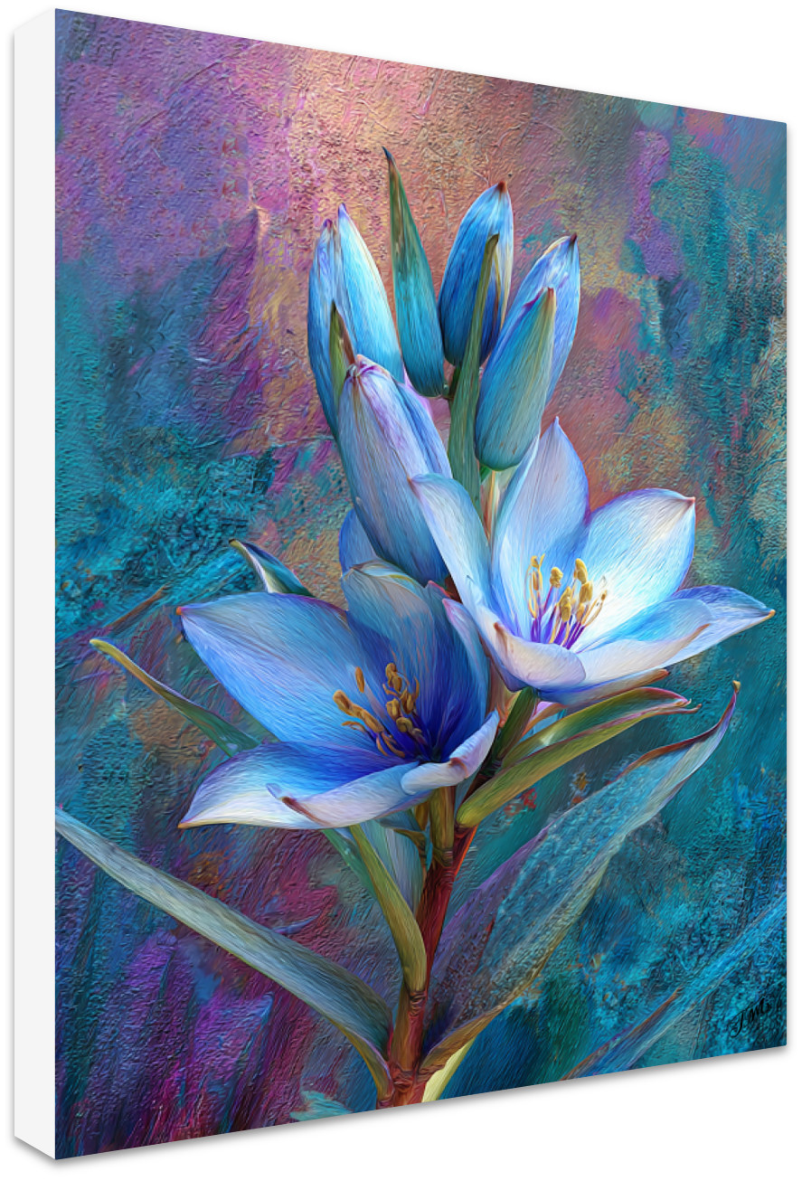 Blue Saphier Lily Art Canvas Print