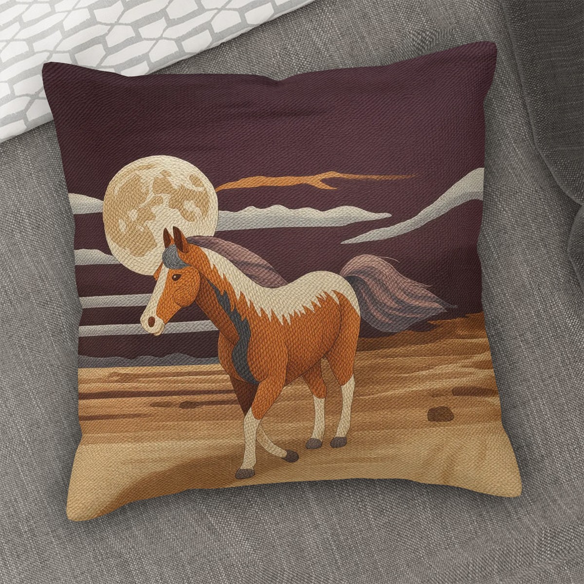Horse Design Decorative Pillow