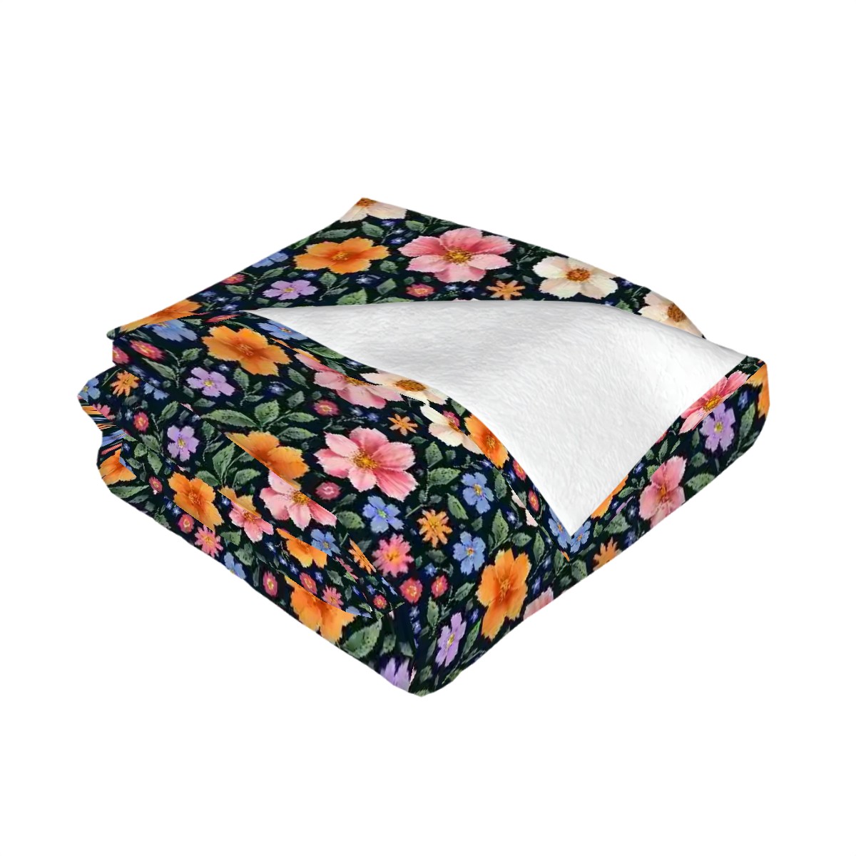 Spring Floral 280 GSM Multi-Size Flannel Throw Blanket