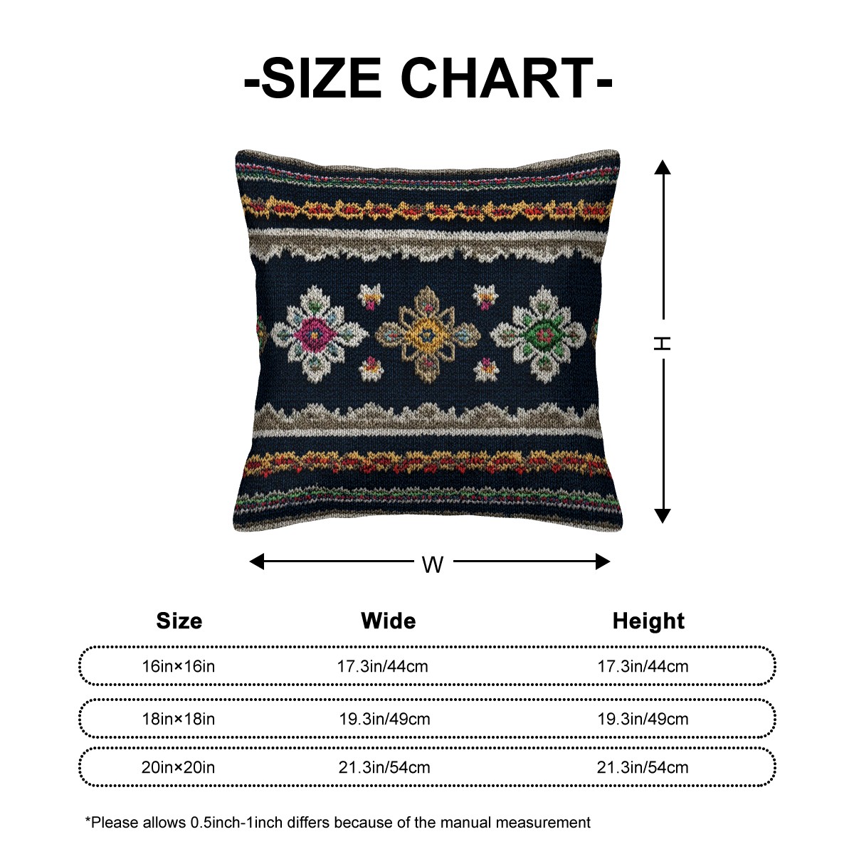 Mexican Knitt Print Corduroy Cushion Covers