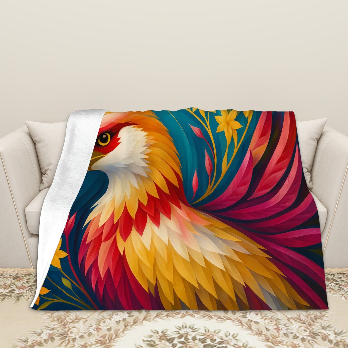 The Blooming Flame 280 GSM Multi-Size Flannel Throw Blanket