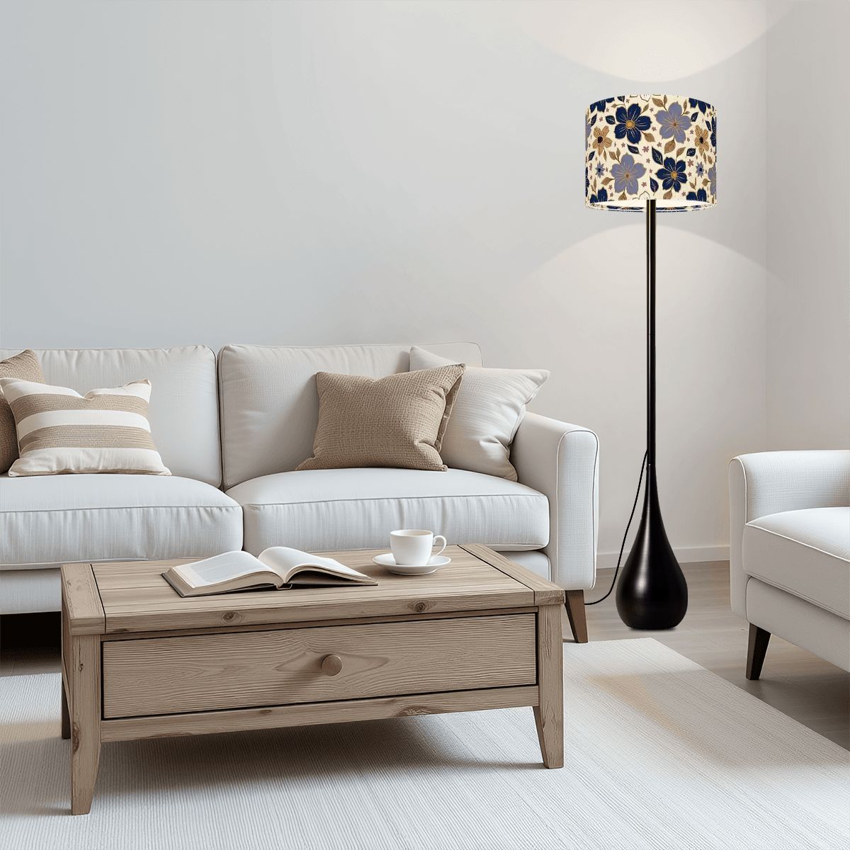 Whispers of Petalshades - Modern Teardrop Floor Lamp