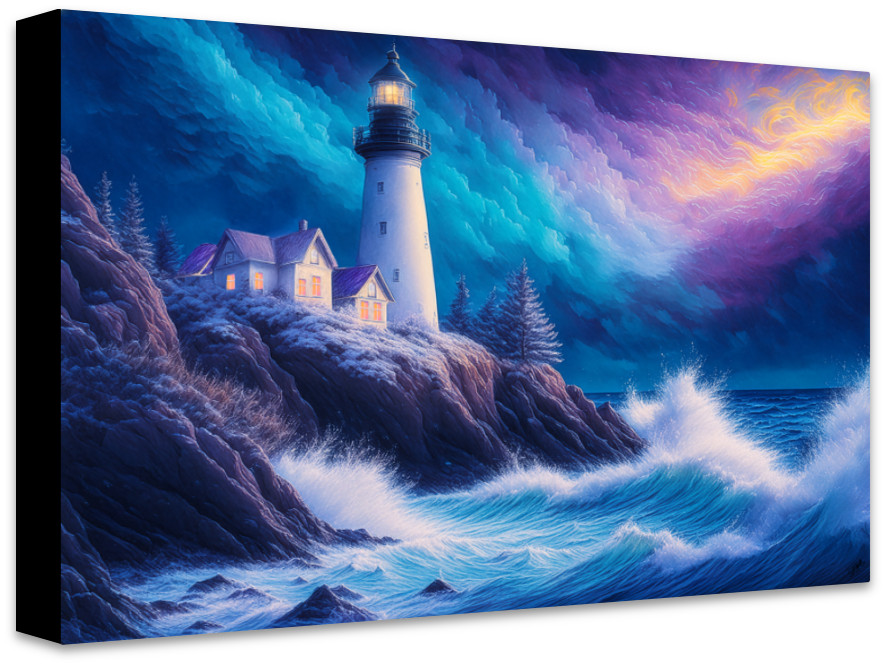 Beacon in the Tempest Landscape Canvas Art Print