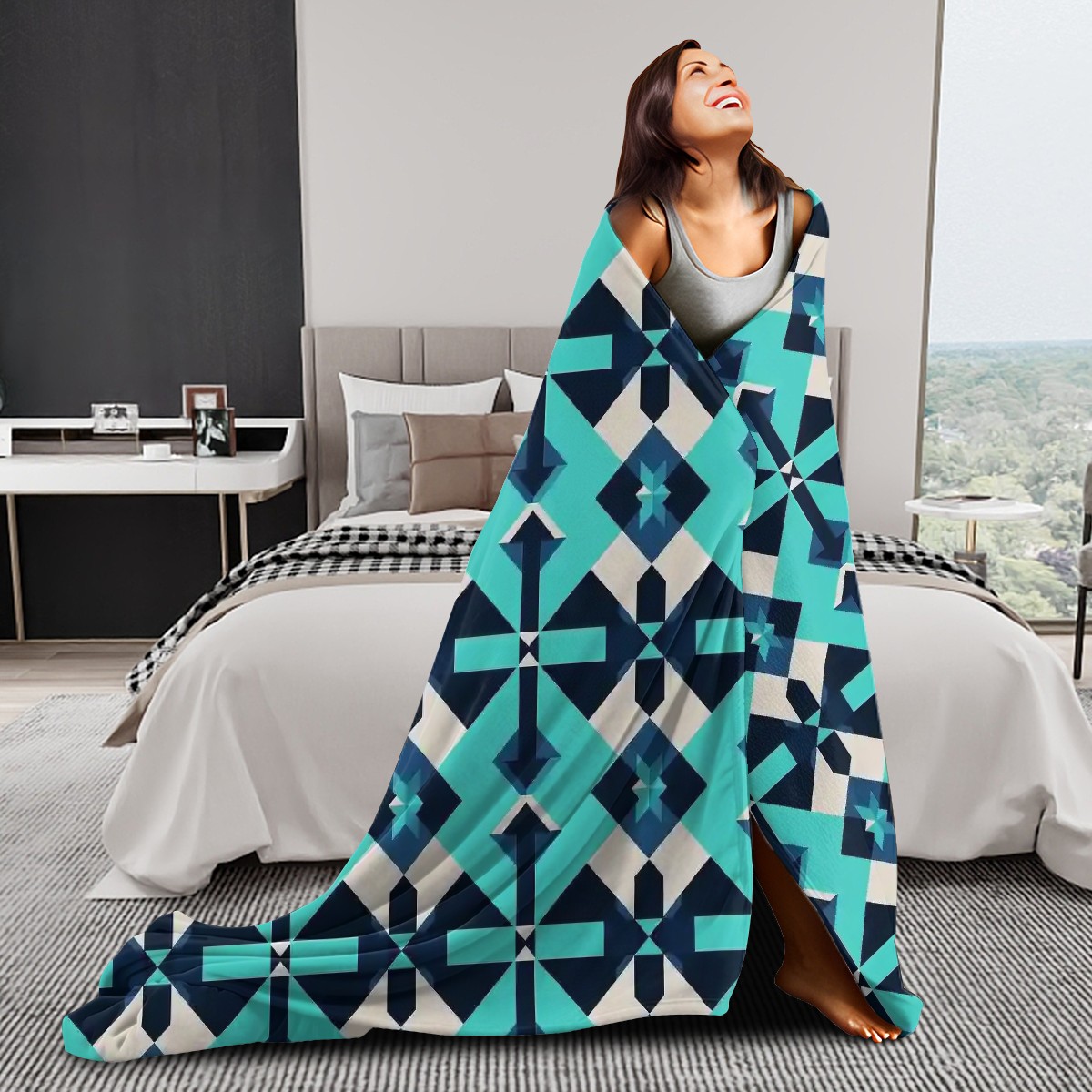 Geometric Pattern Throw Blanket