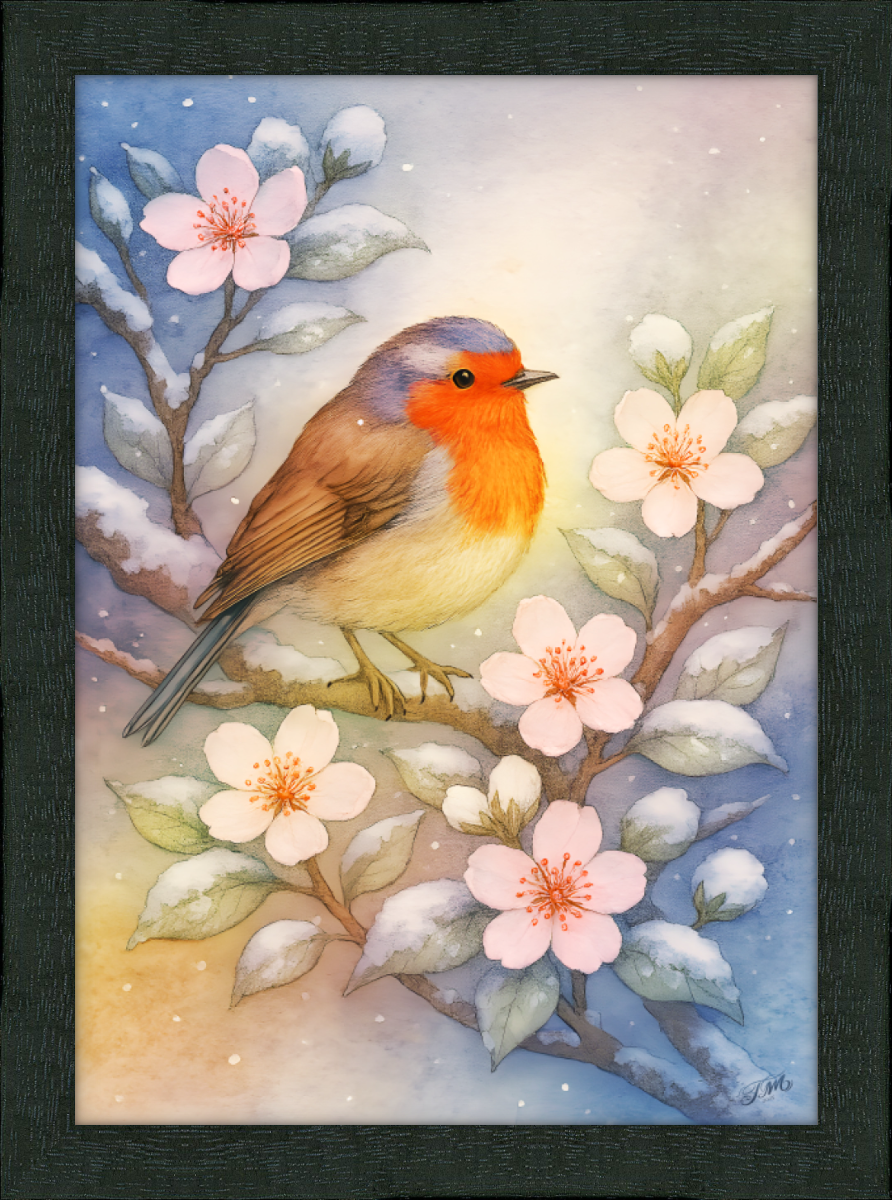 Watercolor Robin Art Print