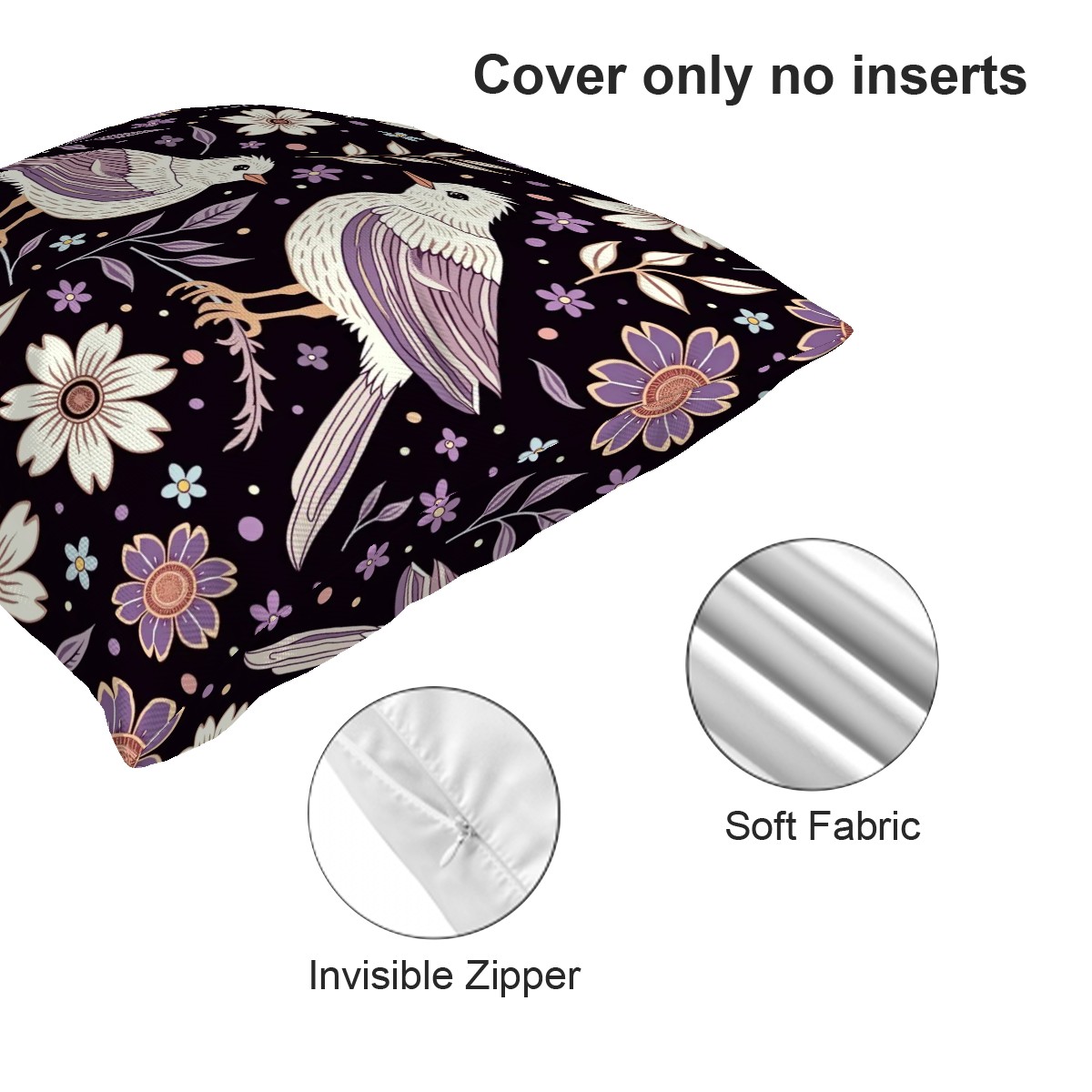 Evening Birds Decorative Bird Throw Pillow Cover