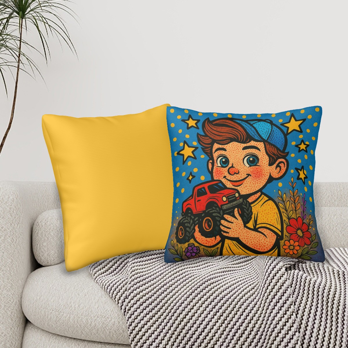 Kids Cartoon Throw Pillow