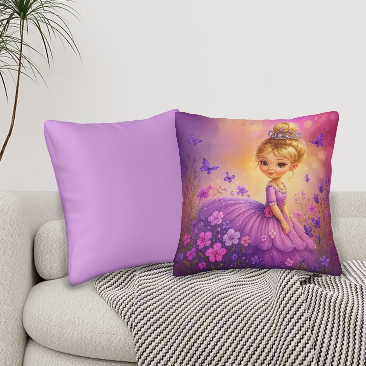 Pretty Princess - all Seasons Throw Pillow Covers Set of 2