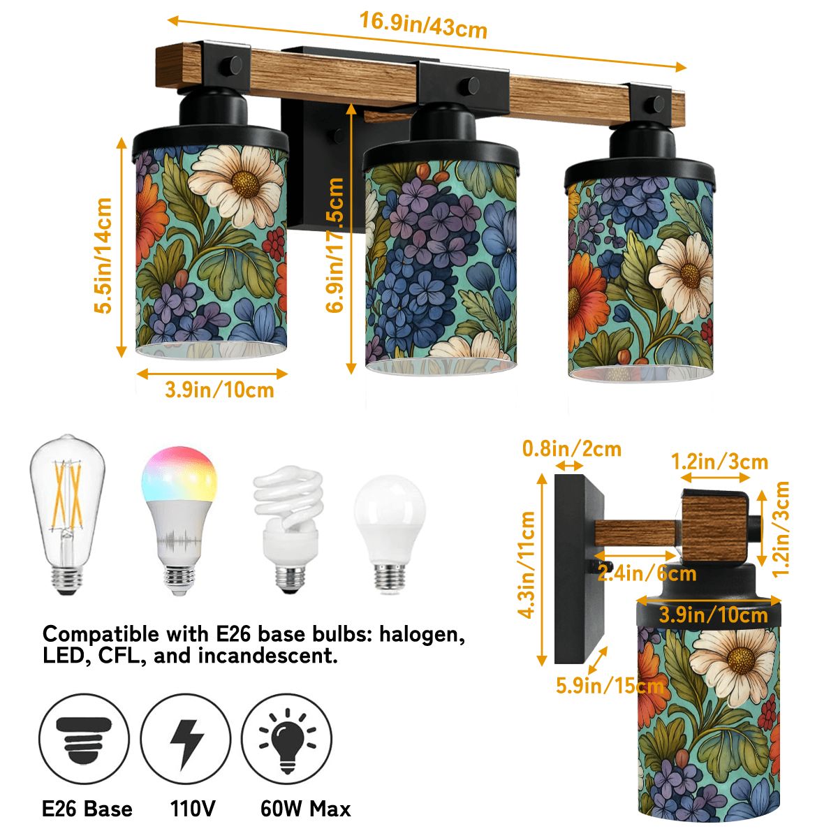 Floral Wall Light Fixture