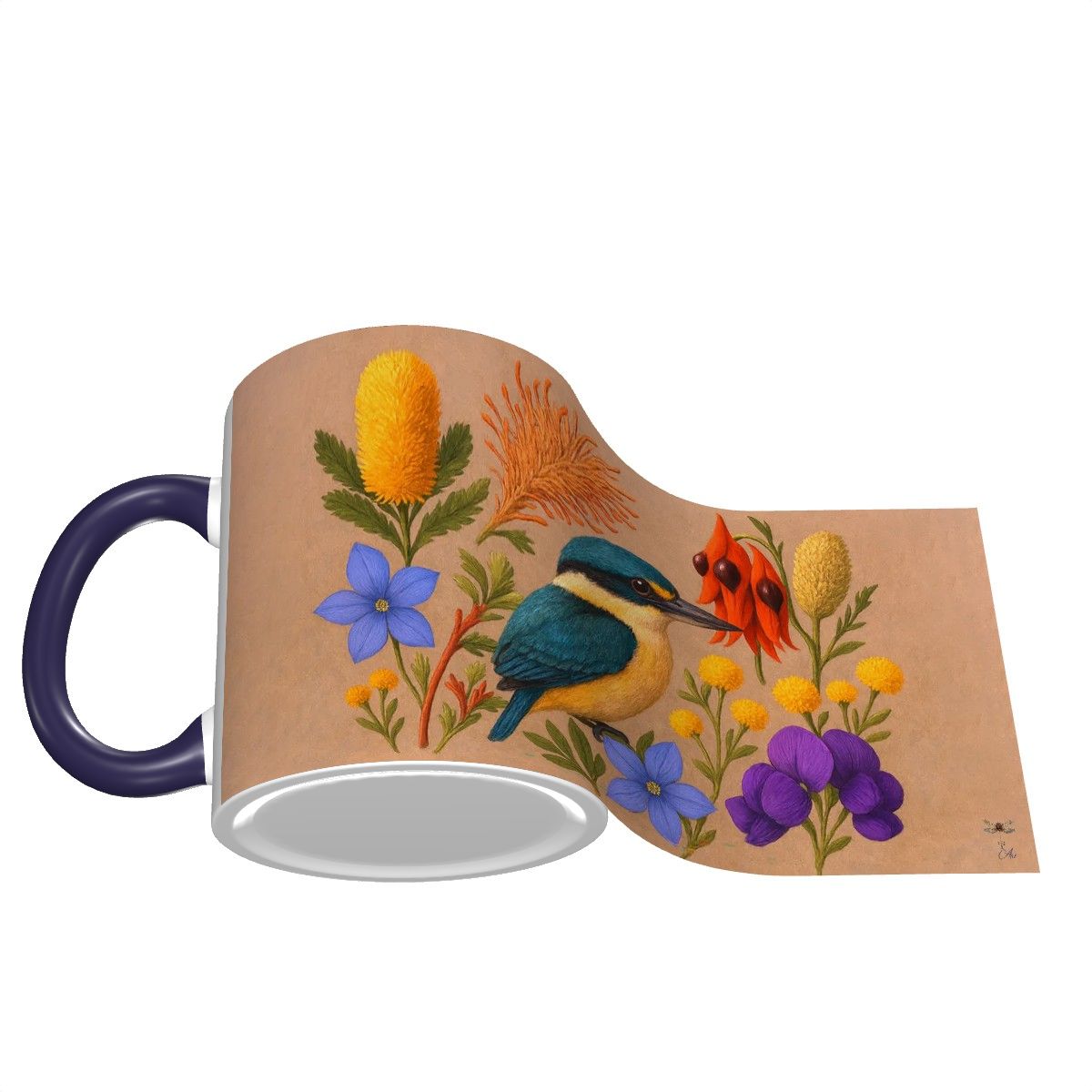 Kingfisher Bird Water Painting Custom Design Mug