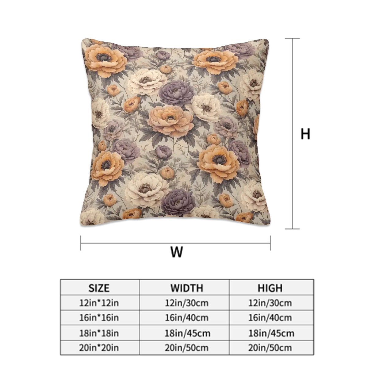 Peony Floral Decorative Throw Pillow Cover Set of 2